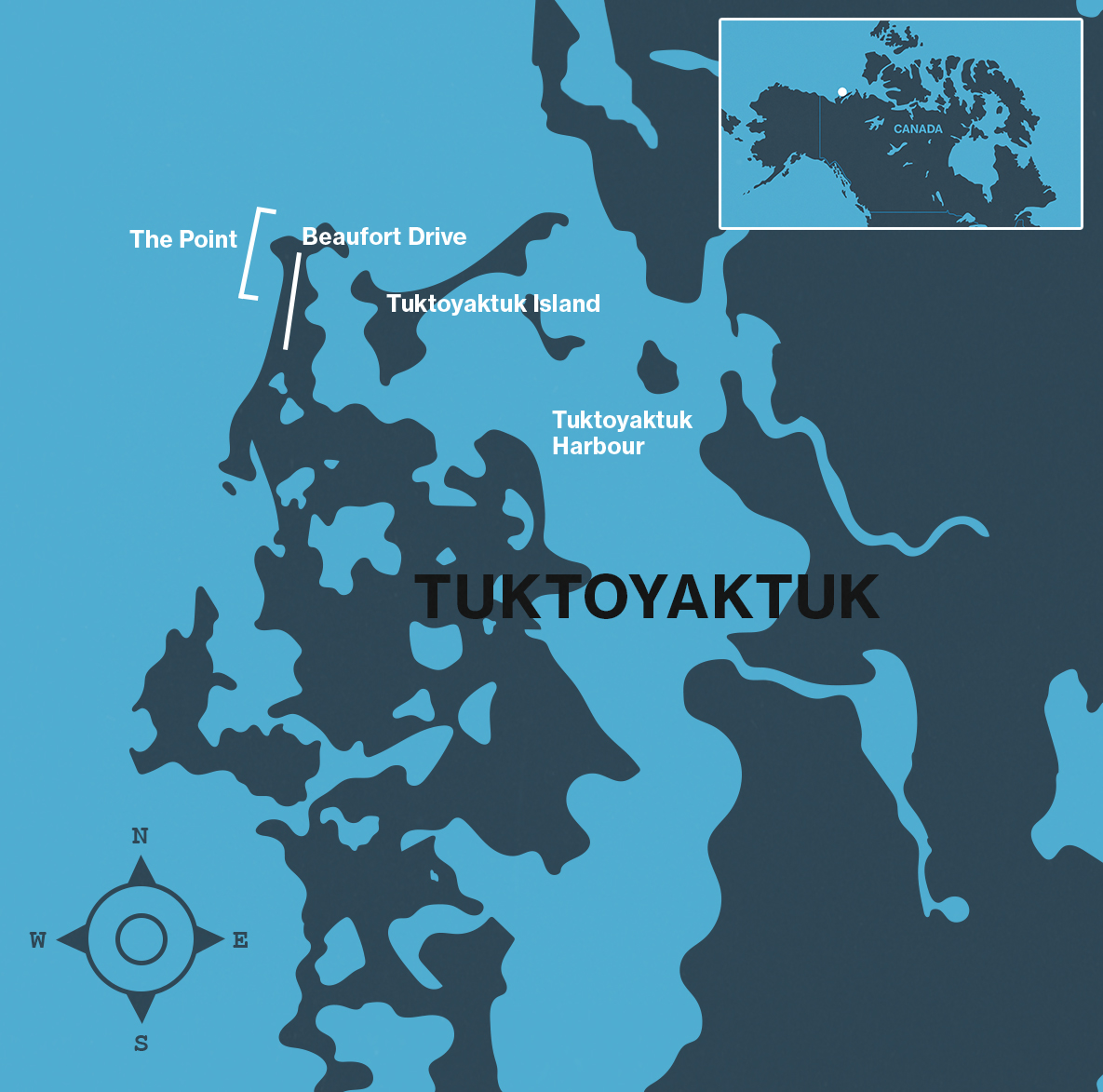 Map of Tuktoyaktuk by Hunter French.