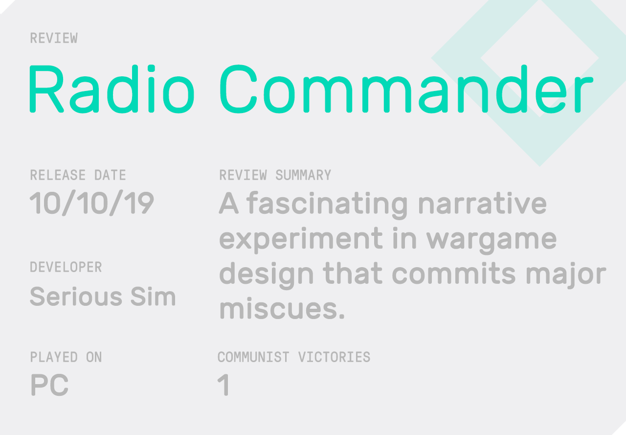 The review summary for Radio Commander as reviewed by Vice Games.
