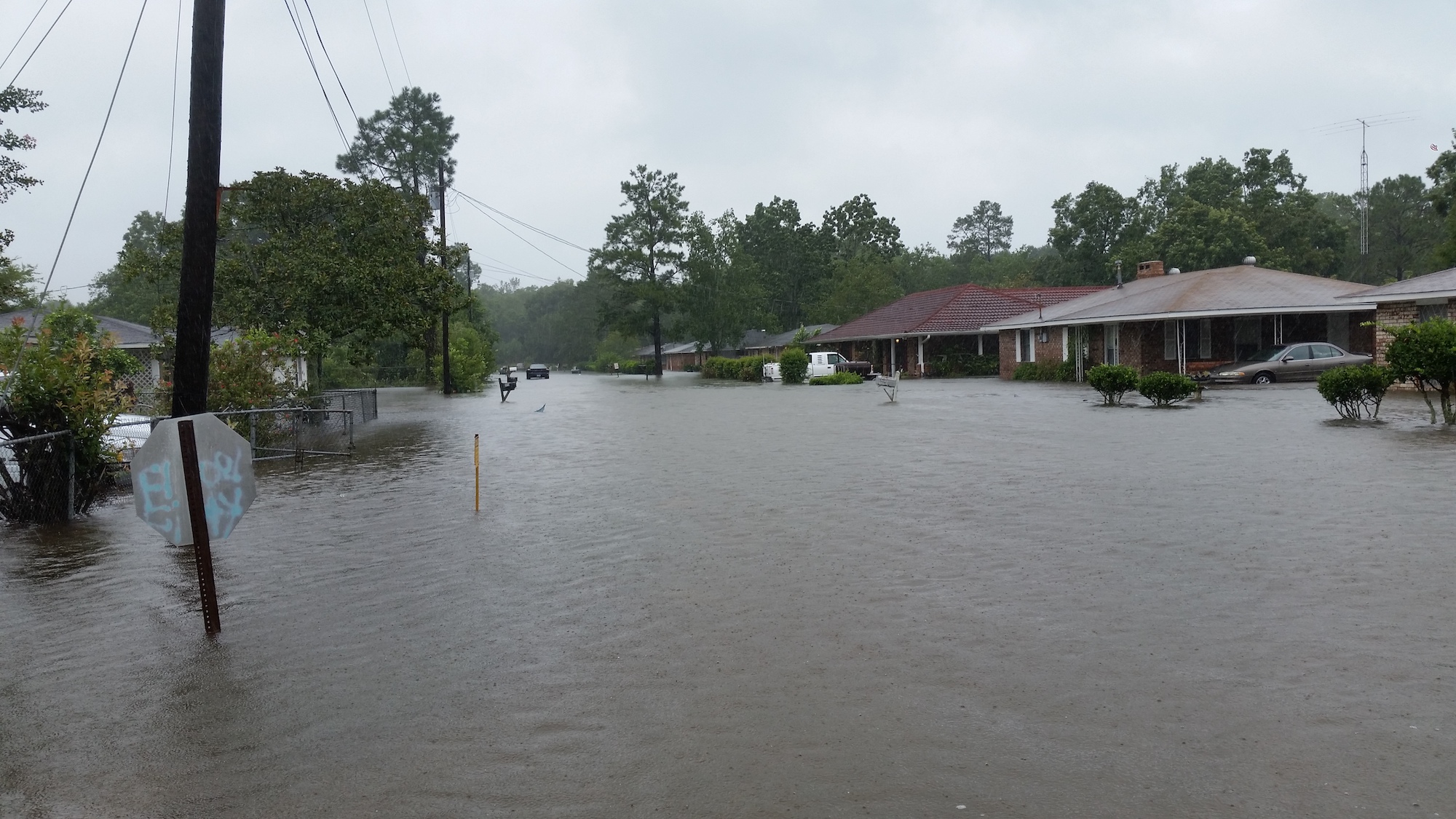 Pecan Acres during the flood of August 2016