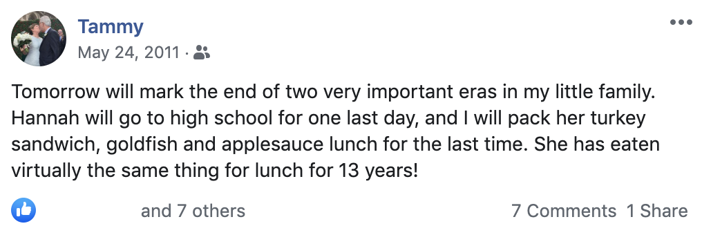 Facebook screenshot