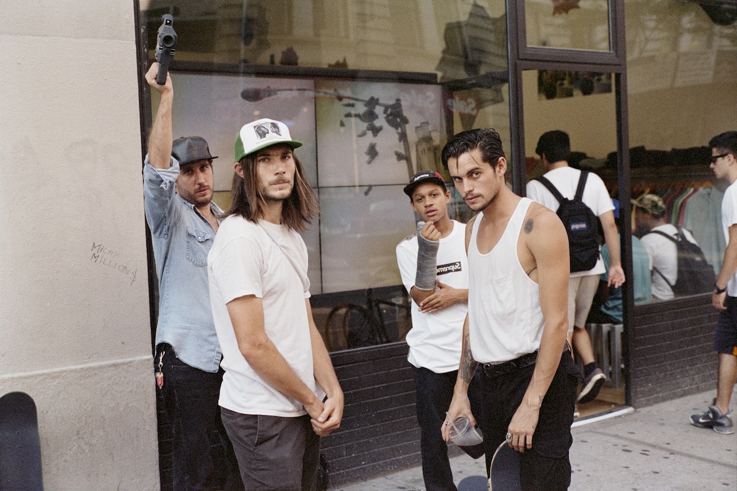 Photograph of skaters from the Supreme book