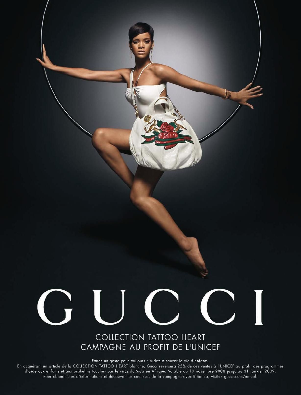 Rihanna in Gucci's Tattoo Heart Campaign 2008