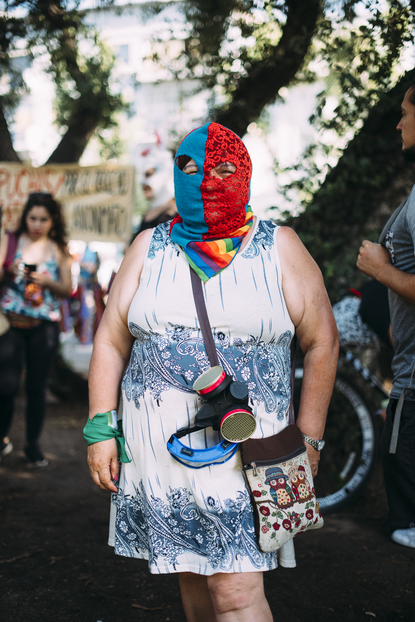 Capucha azul rojo