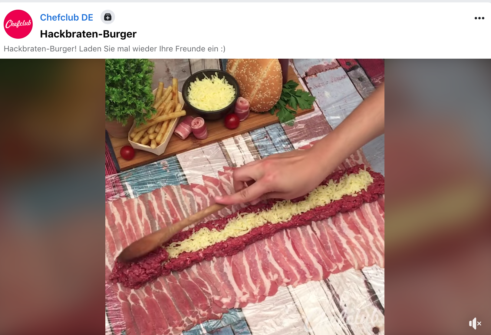 Hackbraten-Burger mit viel, viel Schinken