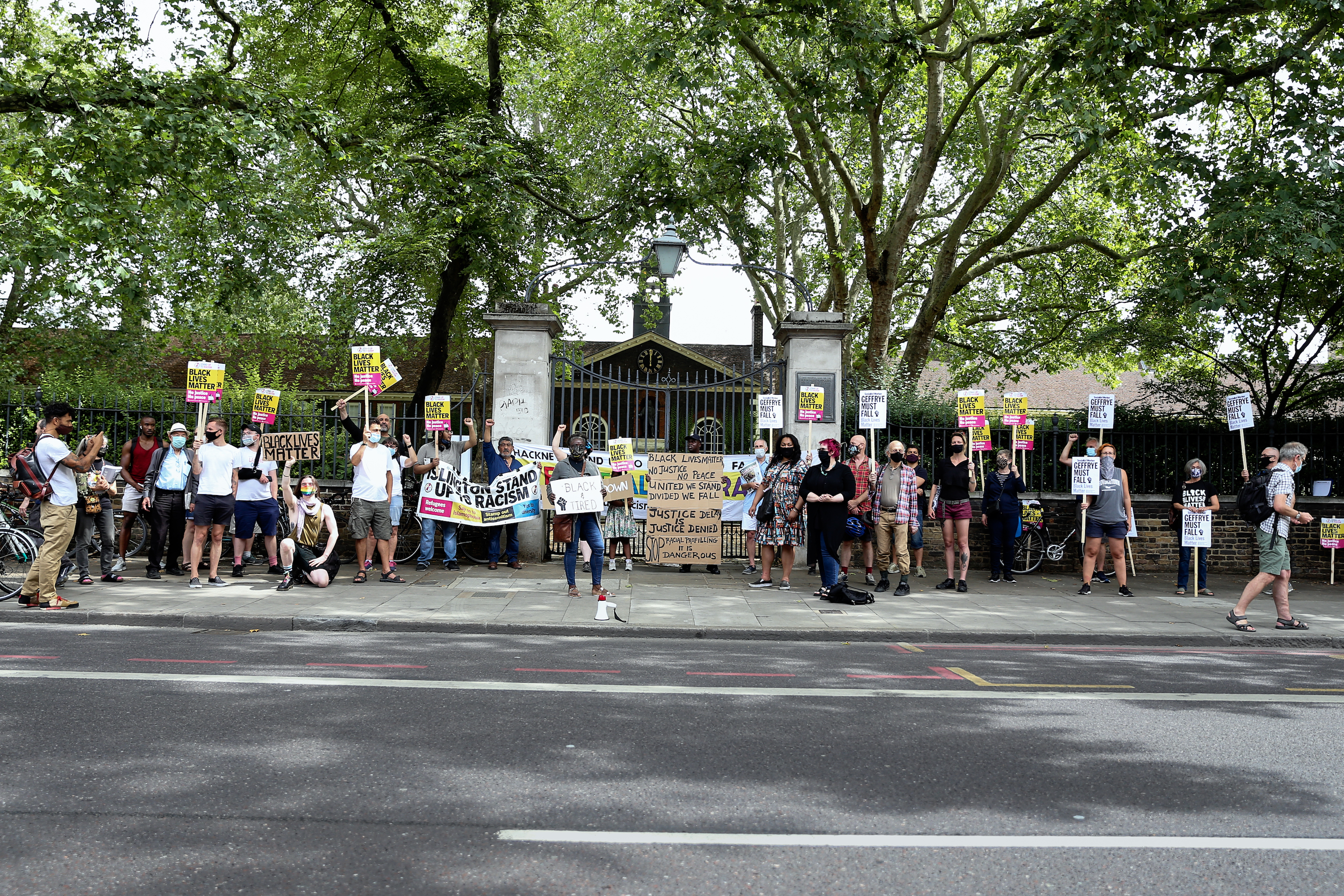 Protest outside the Museum of the Home over Robert Geffrye statue