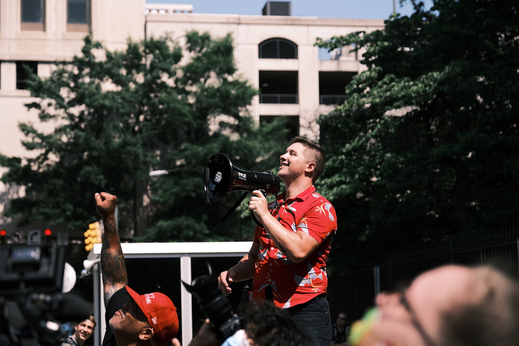 Mike Dunn addresses the crowd during an open carry protest on July 4 in Richmond, Virginia. (Photo by Eze Amos/Getty Images)