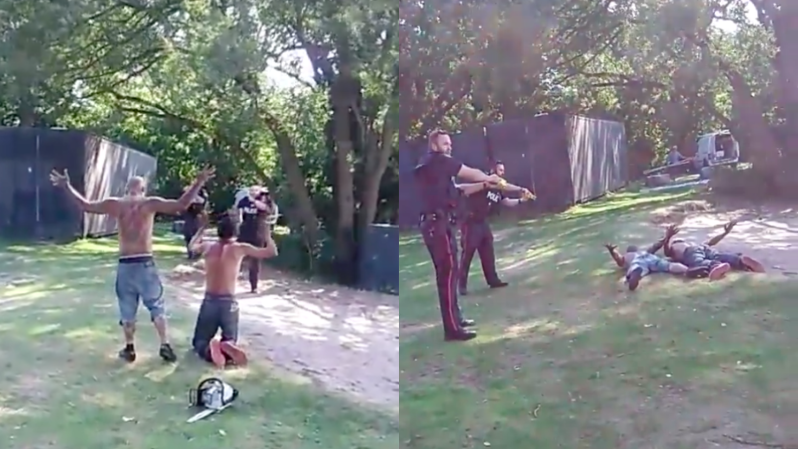 2 Guys 1 Chainsaw Video Video Shows Two Men Terrorizing A Crowd With Chainsaws In, 49% OFF