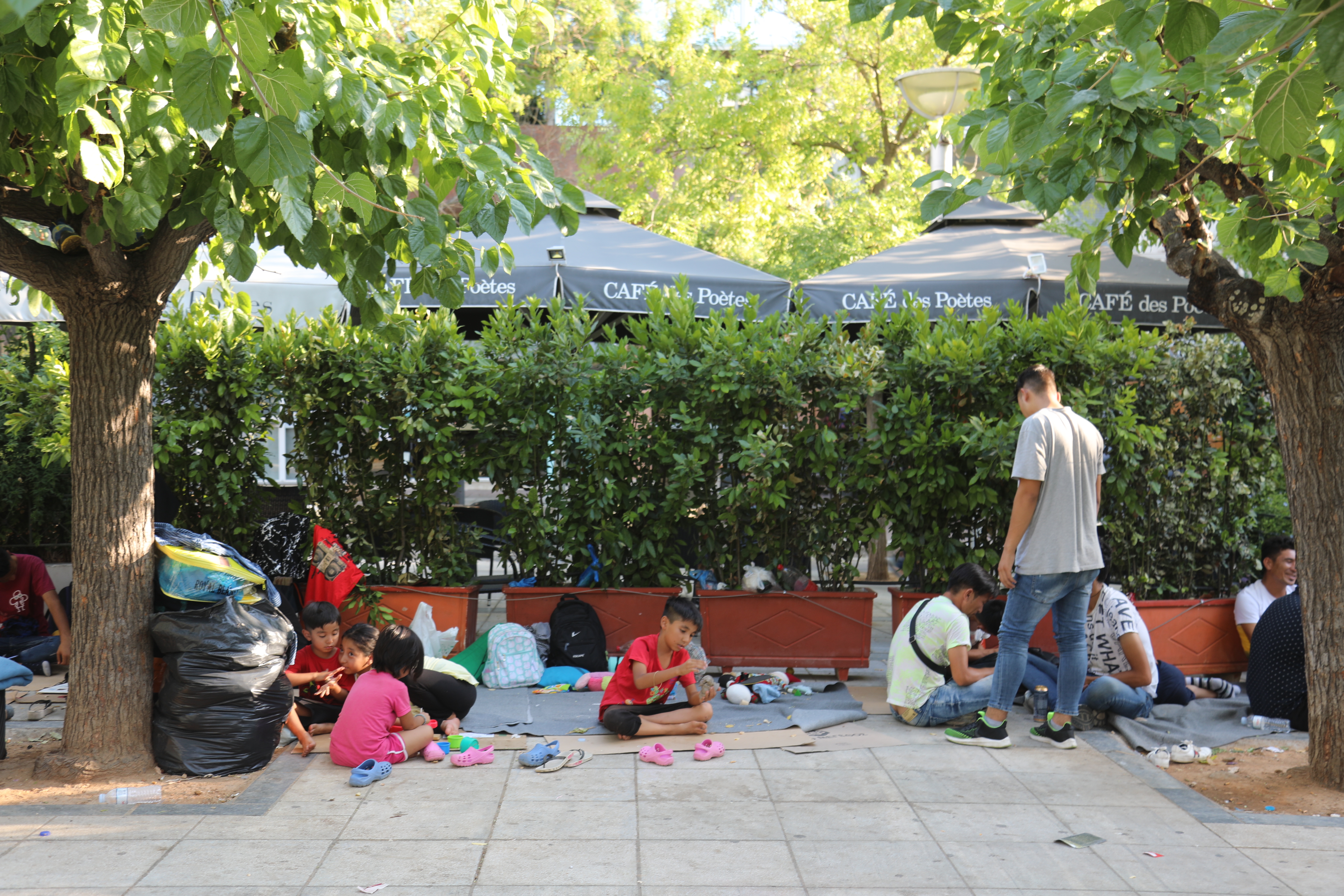 Children sleeping on the streets in Victoria Square