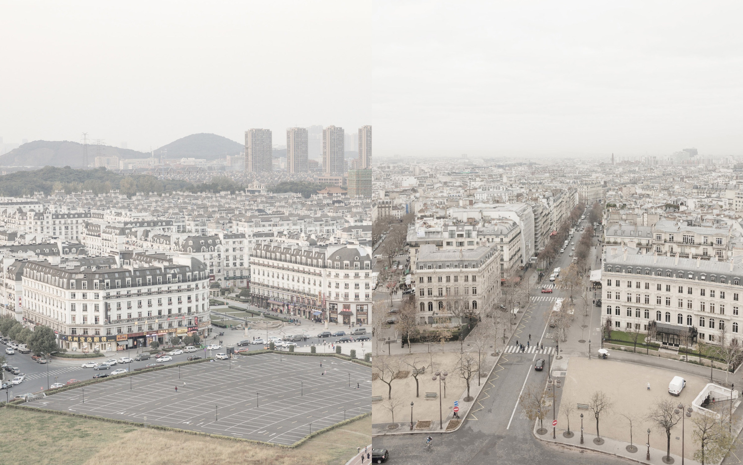 These photographs capture a little slice of Paris in Chinese surburbia ...