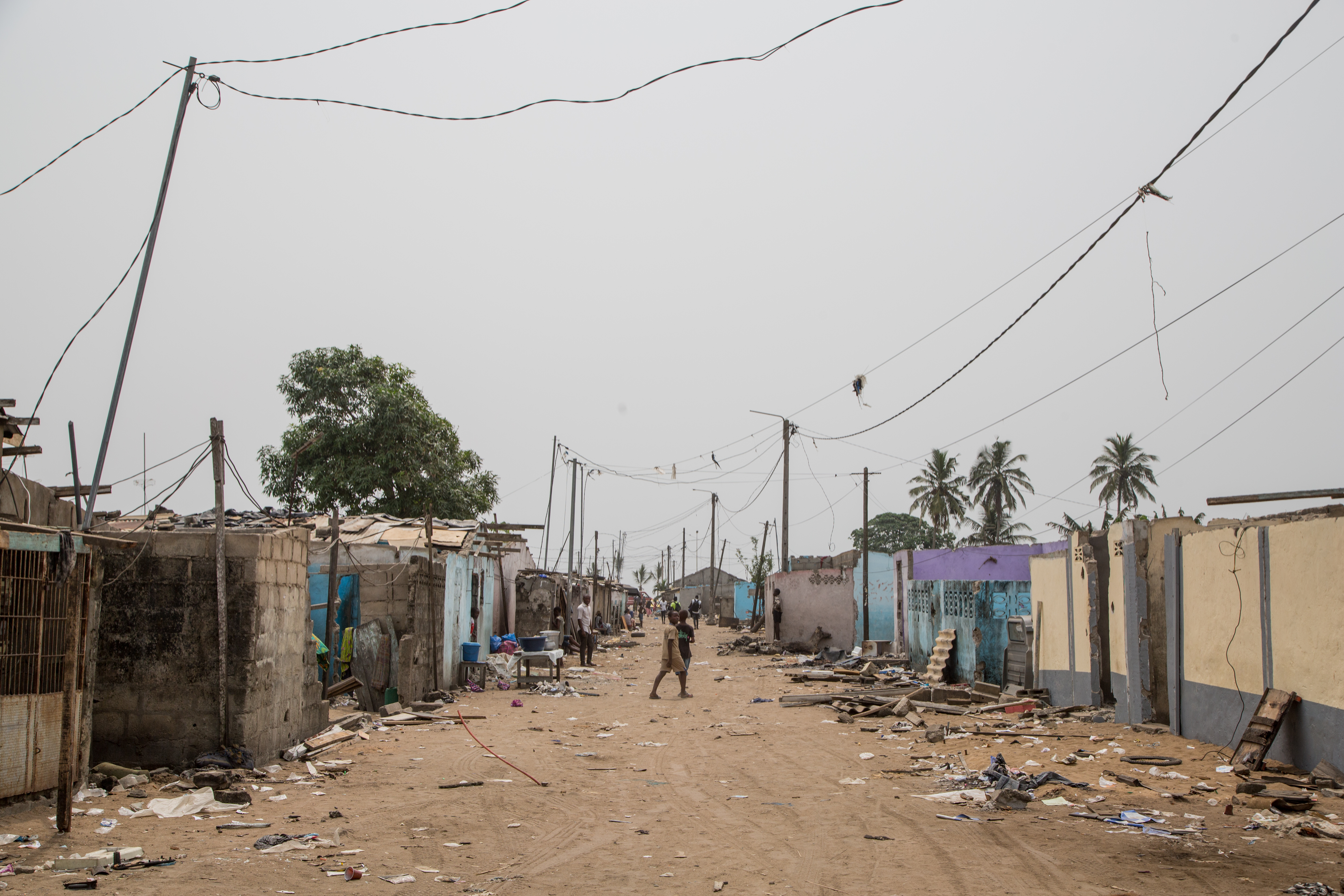 Homes demolished in Adjouffou.