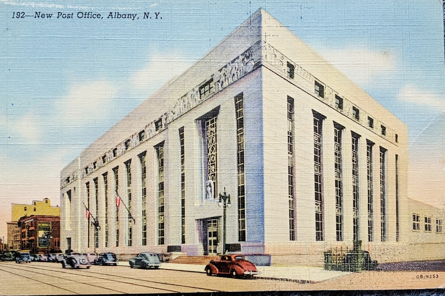 post card of albany post office