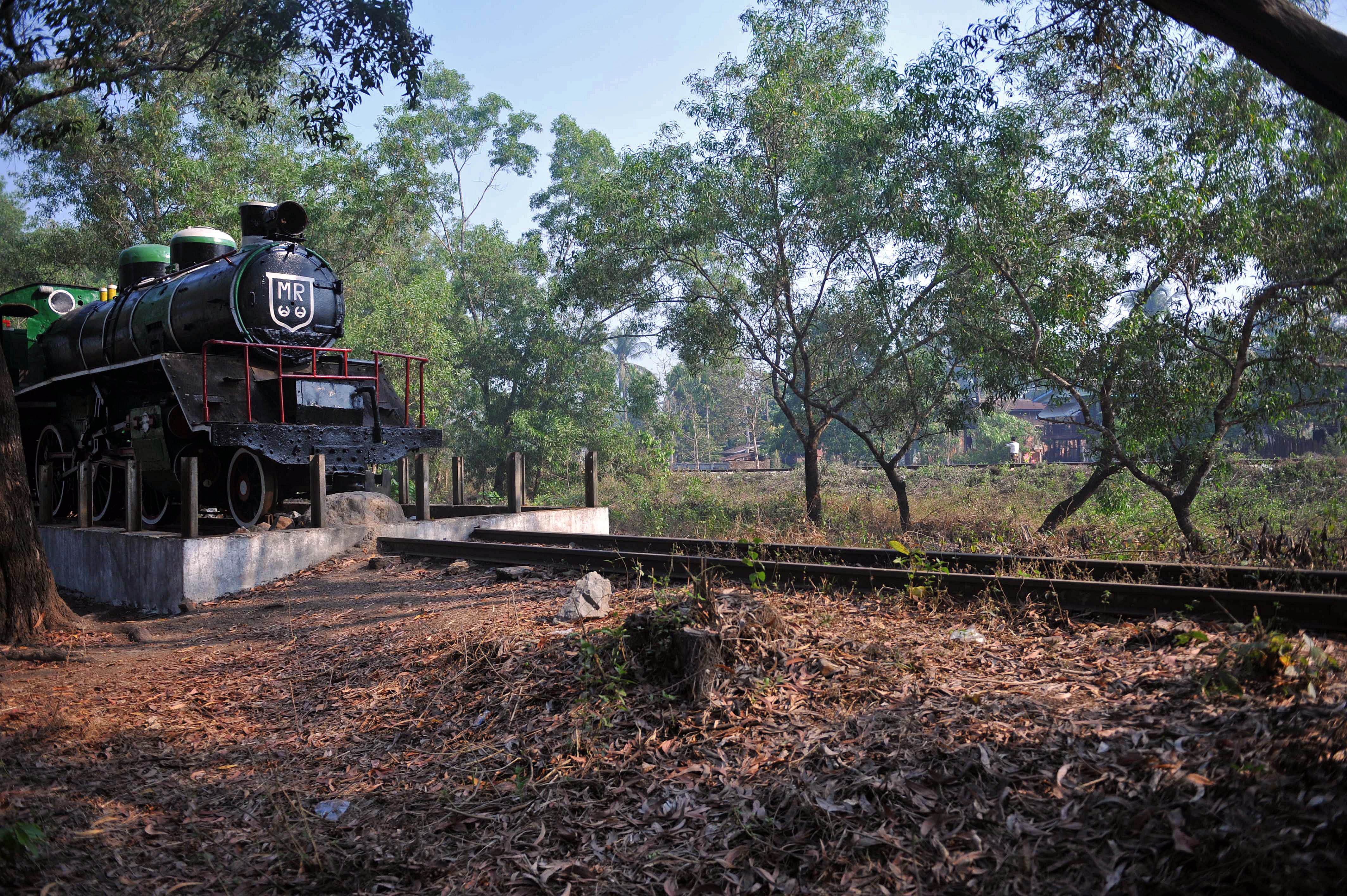 A locomotive sits on the last remaining portion of the 