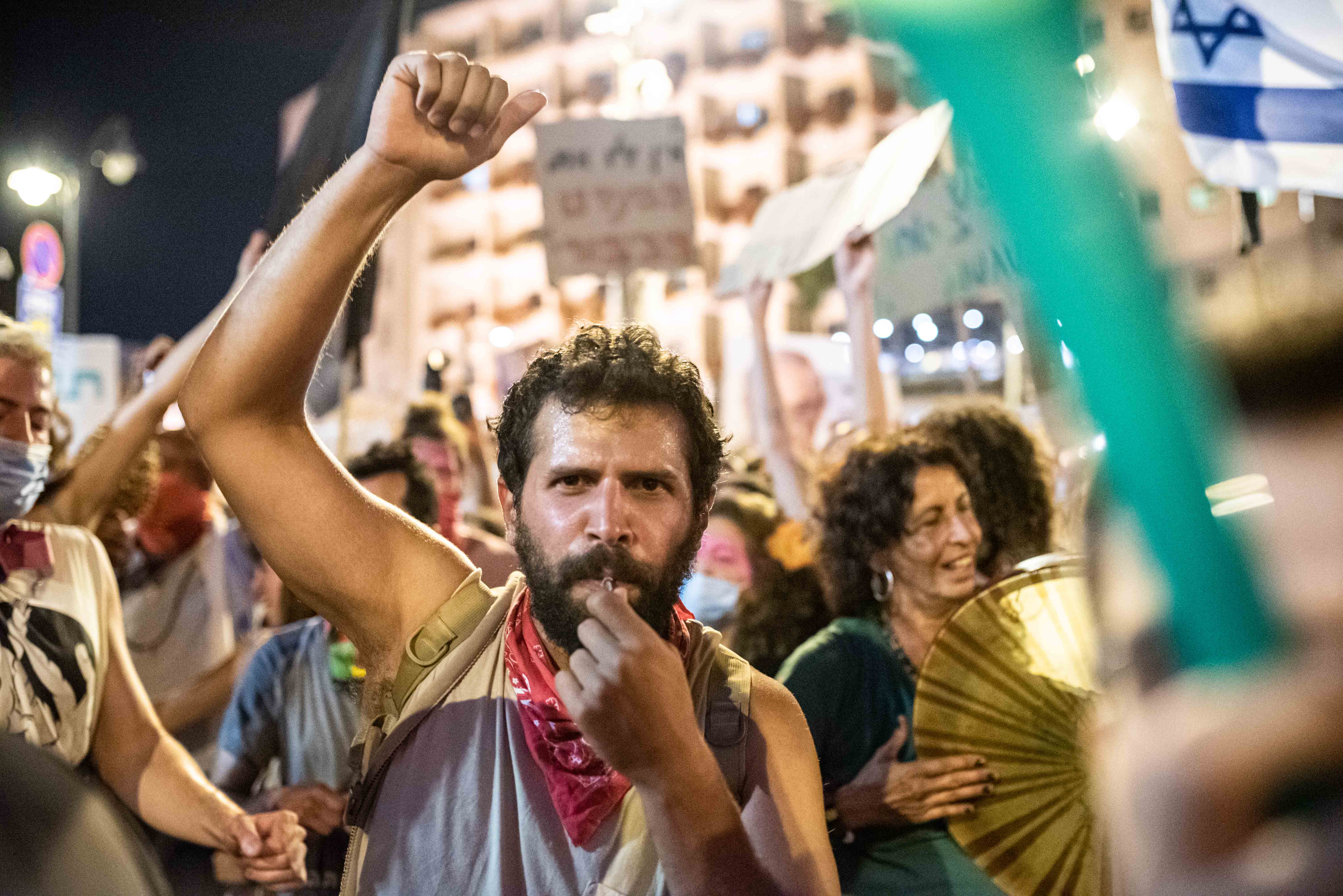 Netanyahu protester in Jerusalem