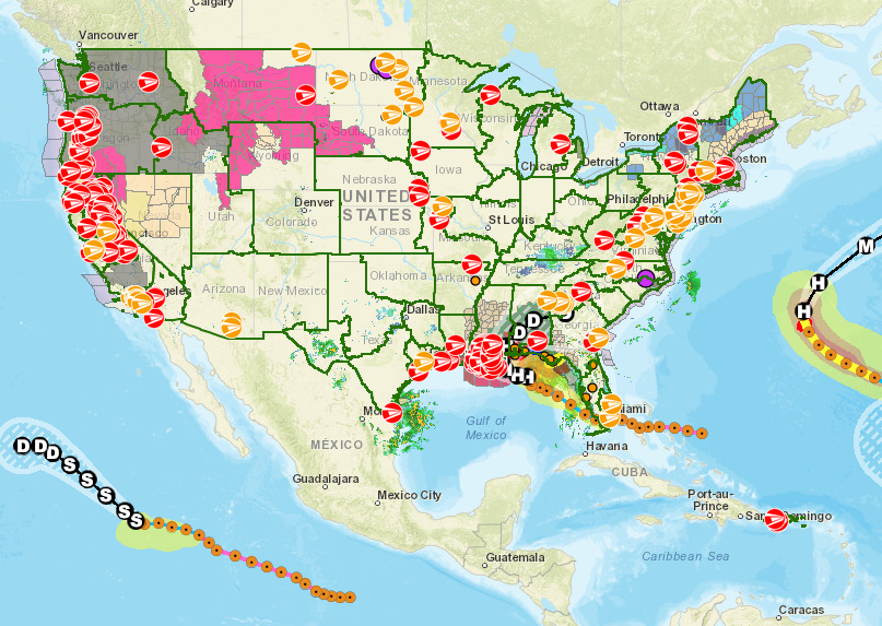 USPS service status map