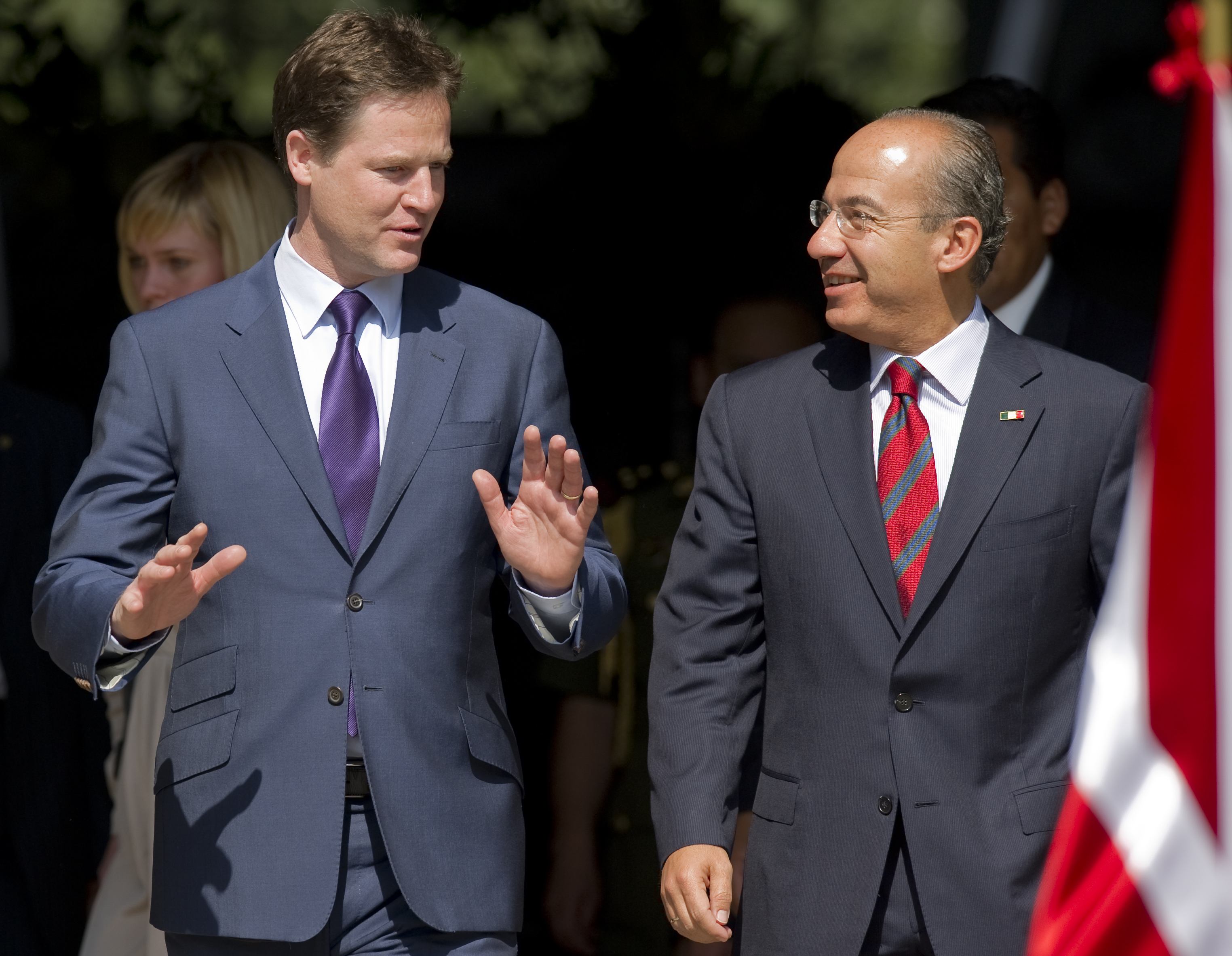 El viceprimer ministro británico Nick Clegg y el presidente mexicano Felipe Calderón