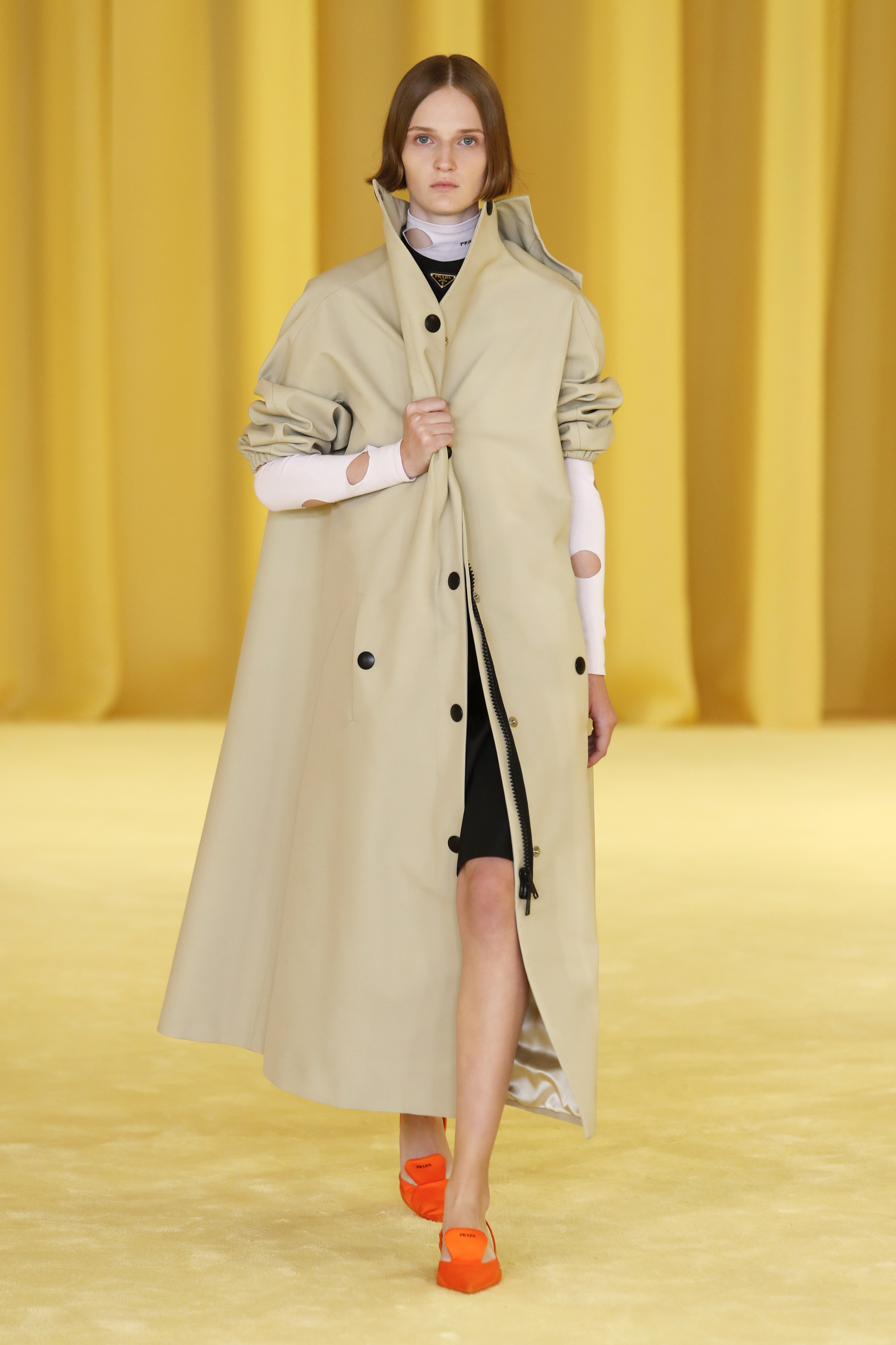 miuccia prada yellow coat