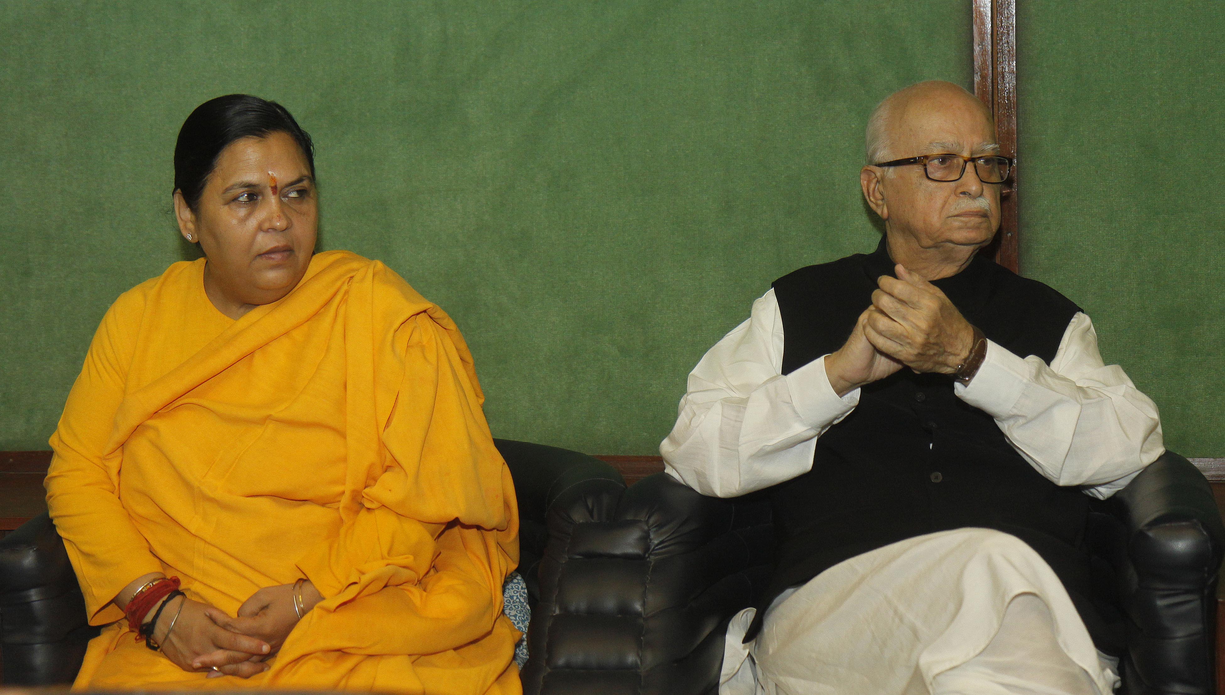 BJP leaders L K Advani and Uma Bharti 