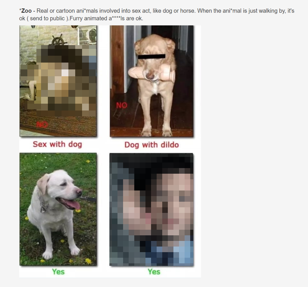 Der von uns verpixelte Screenshot zeigt Fotos mit Hunden