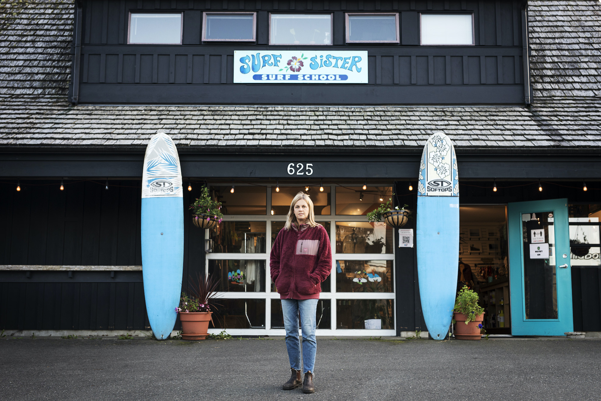 Krissy Montgomery, owner of Surf Sister, an all-female-instructor surf school in Tofino