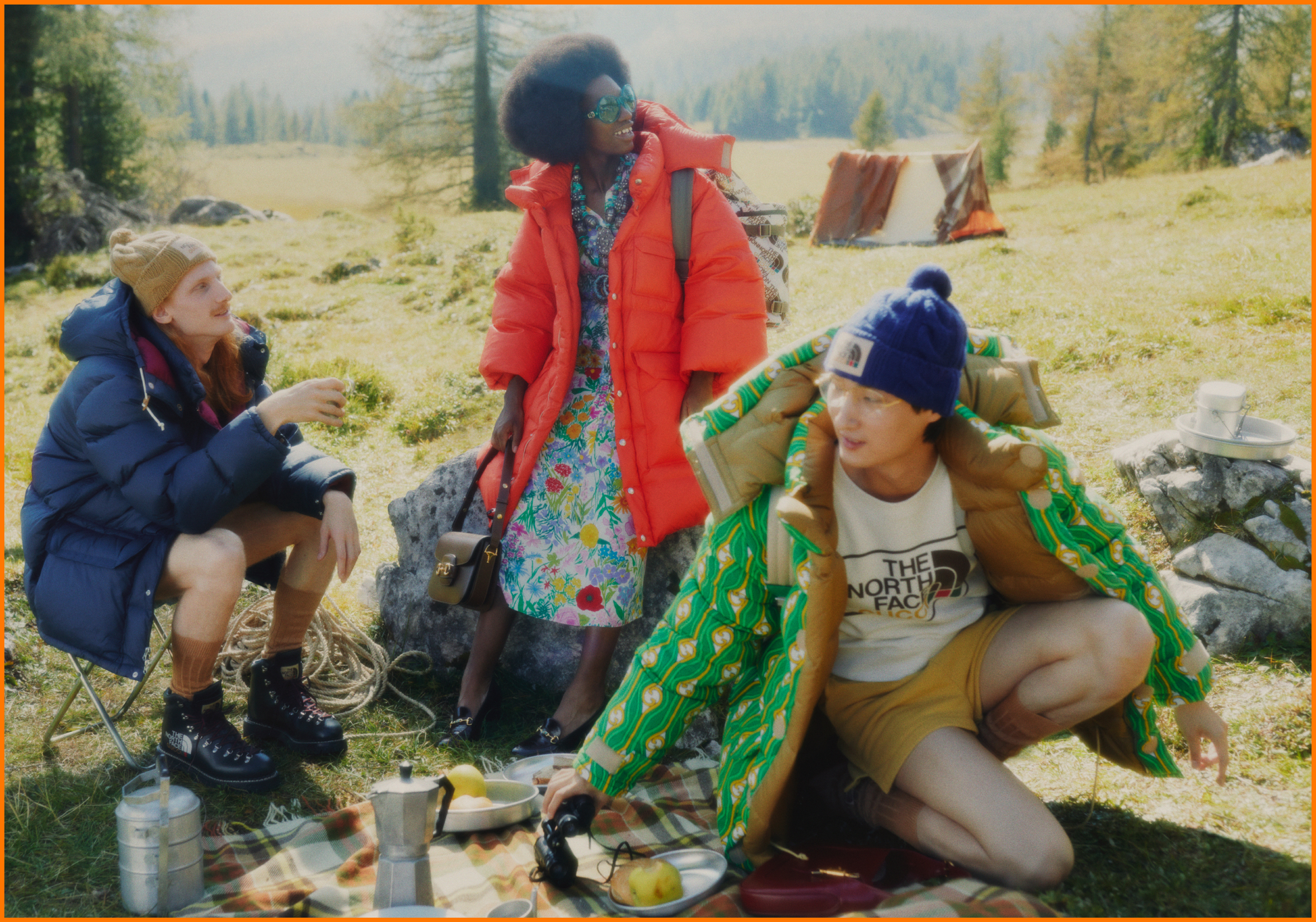 The North Face x Gucci Campagna Montagne Alpi e Natura Incontaminata