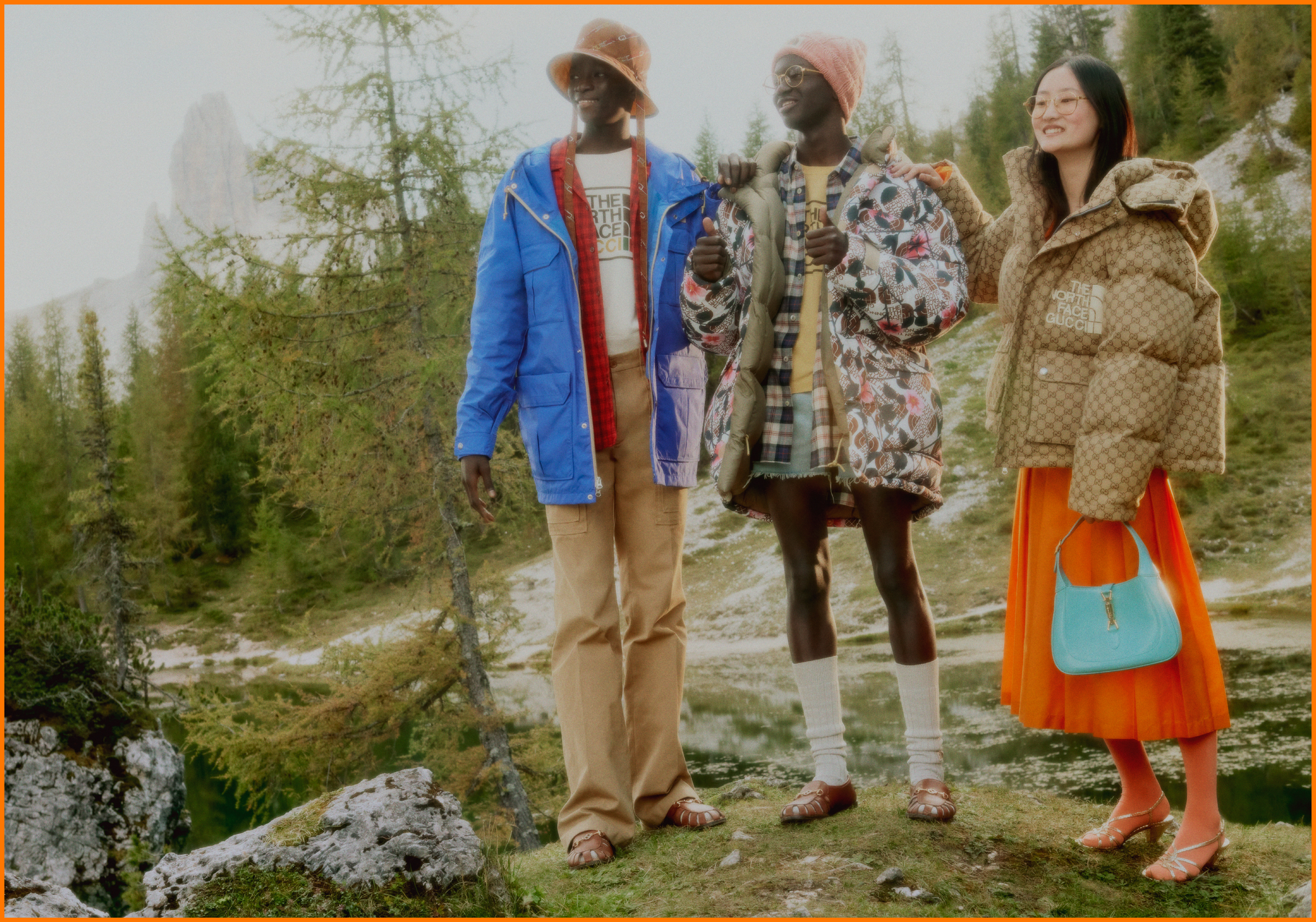 The North Face x Gucci Campagna Montagne Alpi e Natura Incontaminata