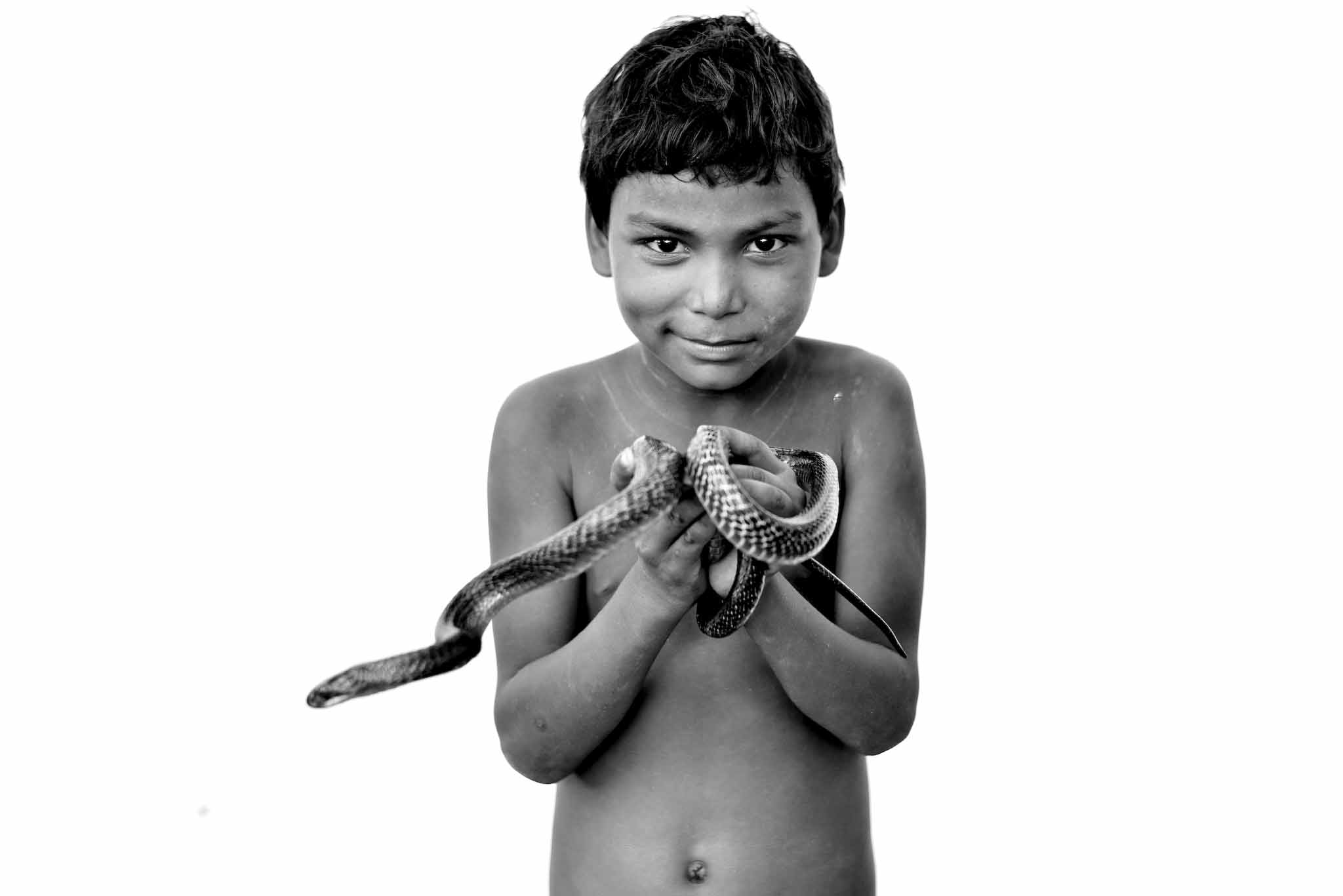 snake charmer, India, village, law, children