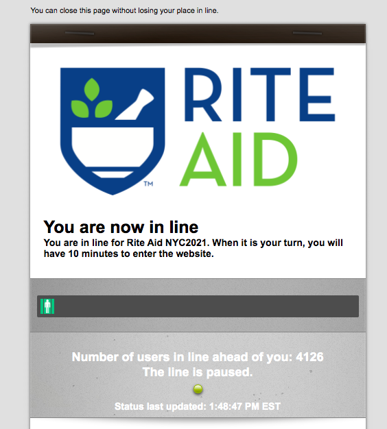 Screenshot of the RiteAid site