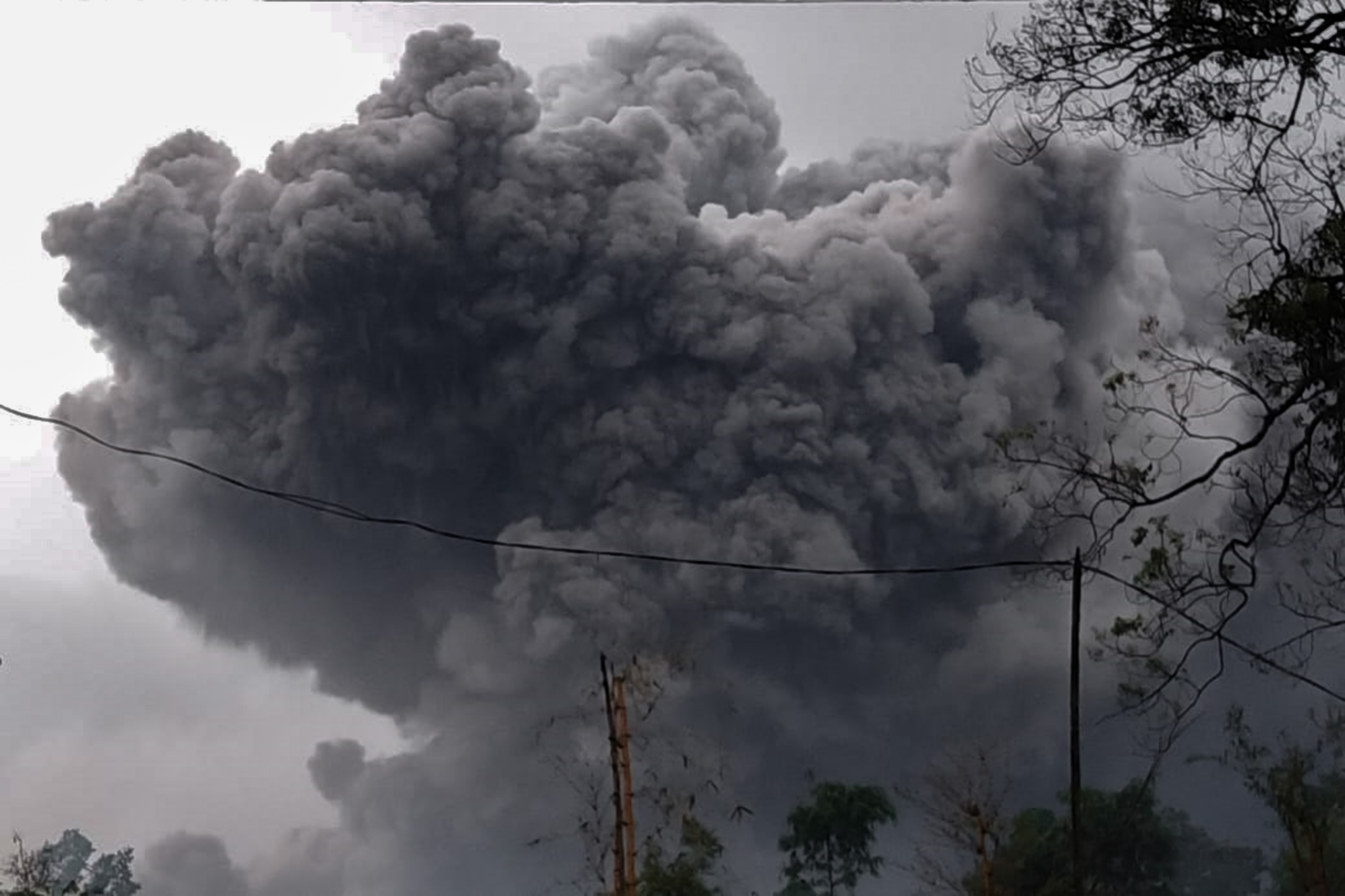 Mount Semeru spews ash during an eruption in East Java. (PHOTO: BNPB / AFP) 