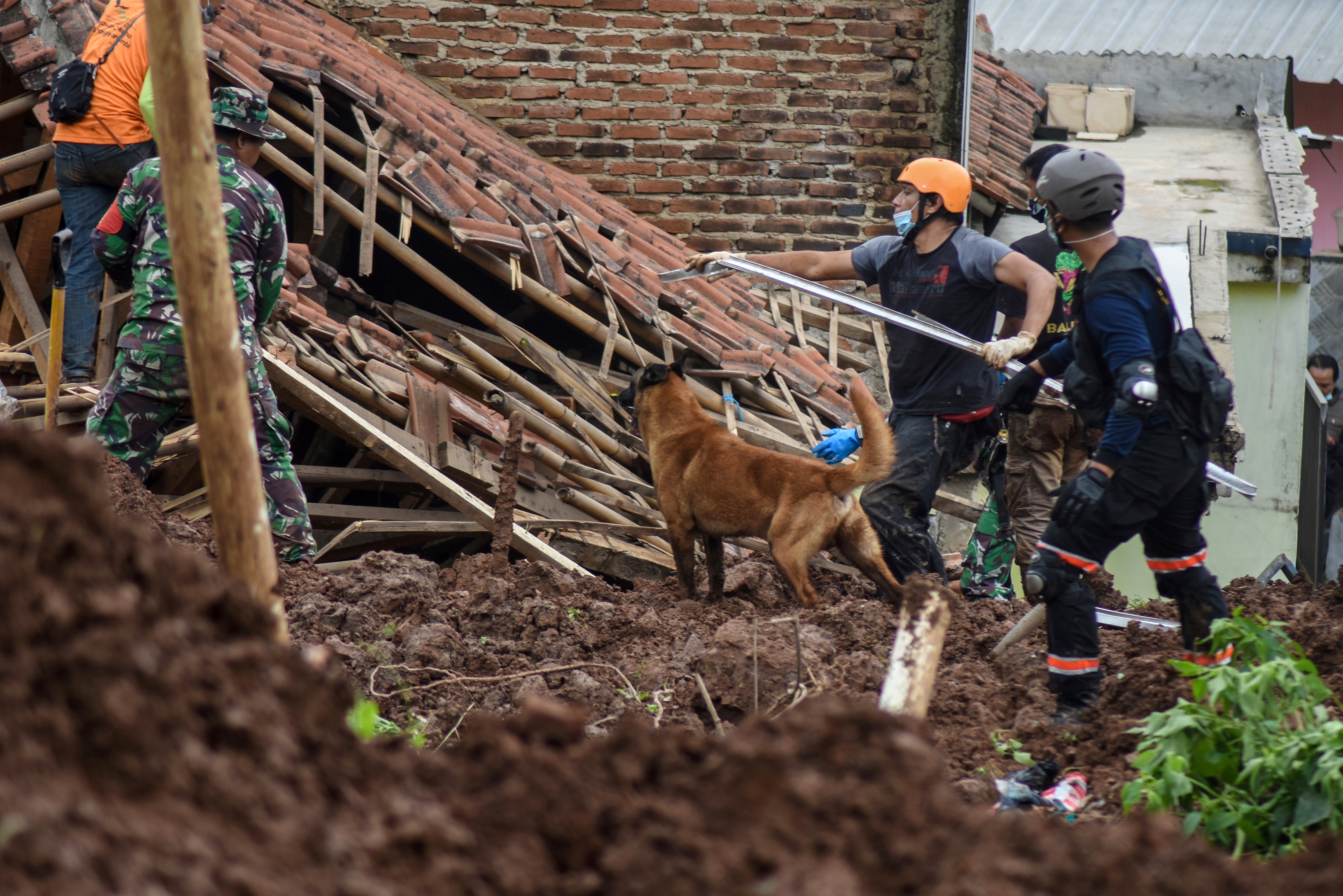 Rescuers search for survivors after deadly landslides. PHOTO: AFP / Timur Matahari