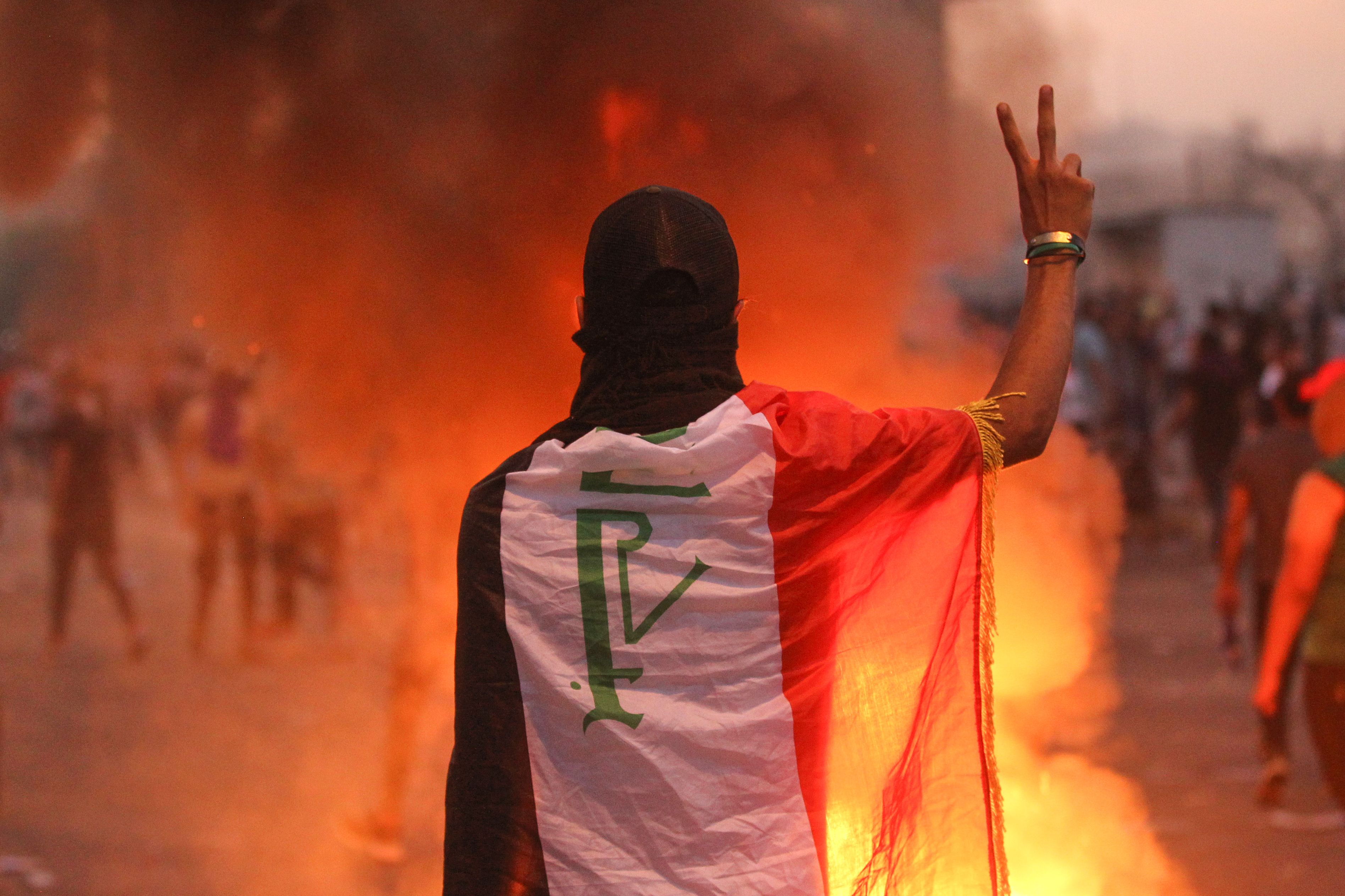 Protests in Baghdad in late 2019. Photo: AHMAD AL-RUBAYE/AFP via Getty Images