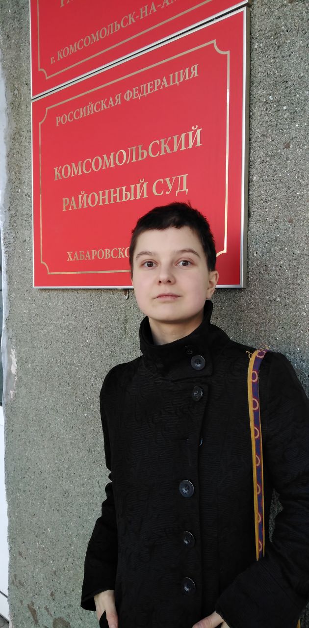 Yulia Tsvetkova at court in her home city. Photo: Anna Khodyreva​