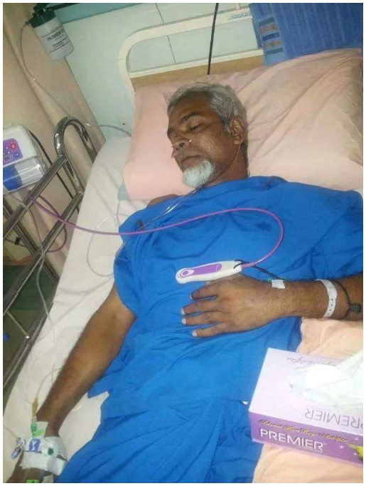 DR GANJA DURING HIS TIME IN HOSPITAL. PHOTO SUPPLIED