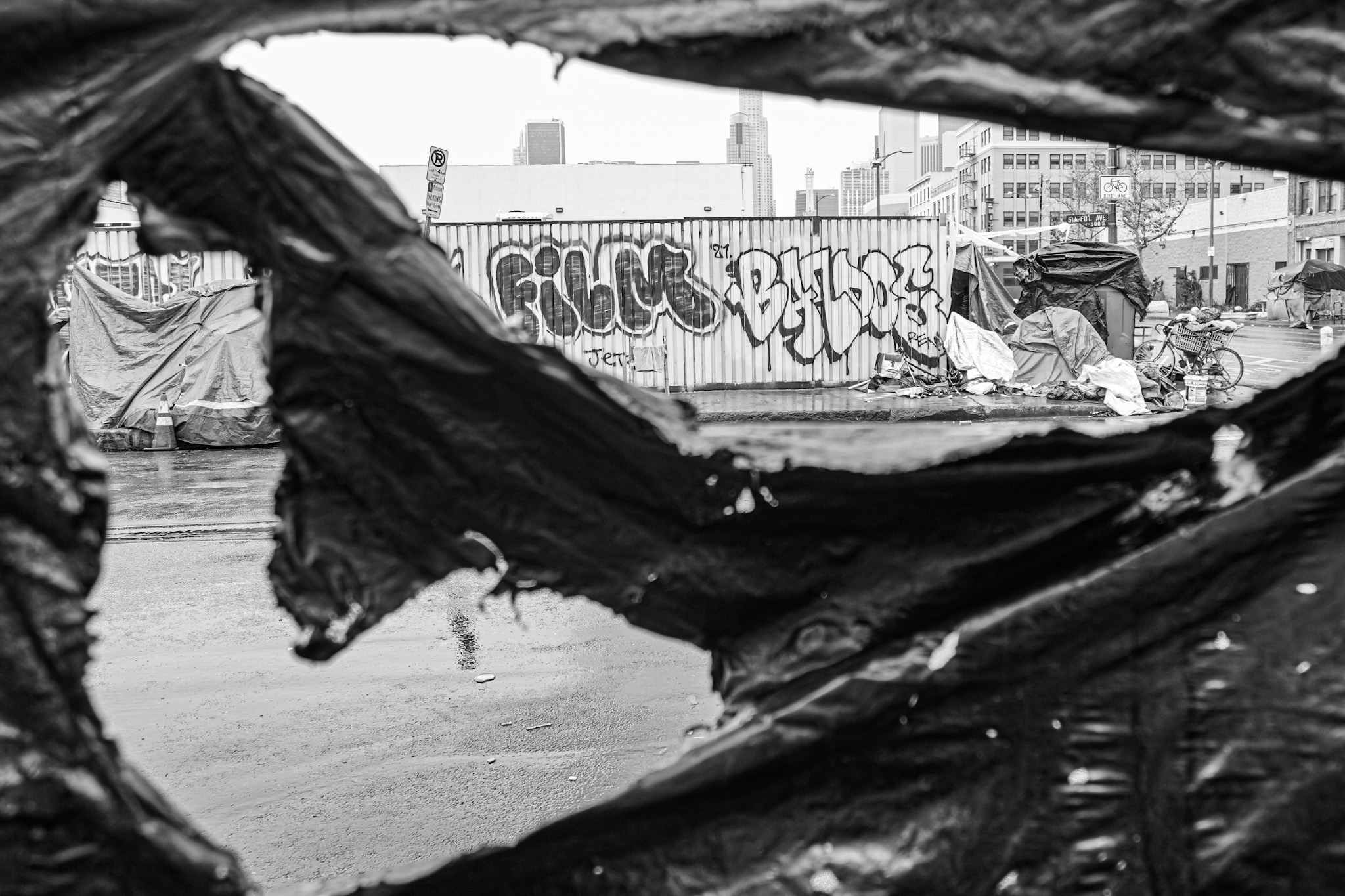 Skid Row di Los Angeles, foto di Suitcase Joe Foundation