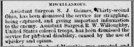 One surgeon was booted from the U.S. Army in 1864 for abusing opium that was earmarked for the wounded Black soldiers under his care. .jpeg