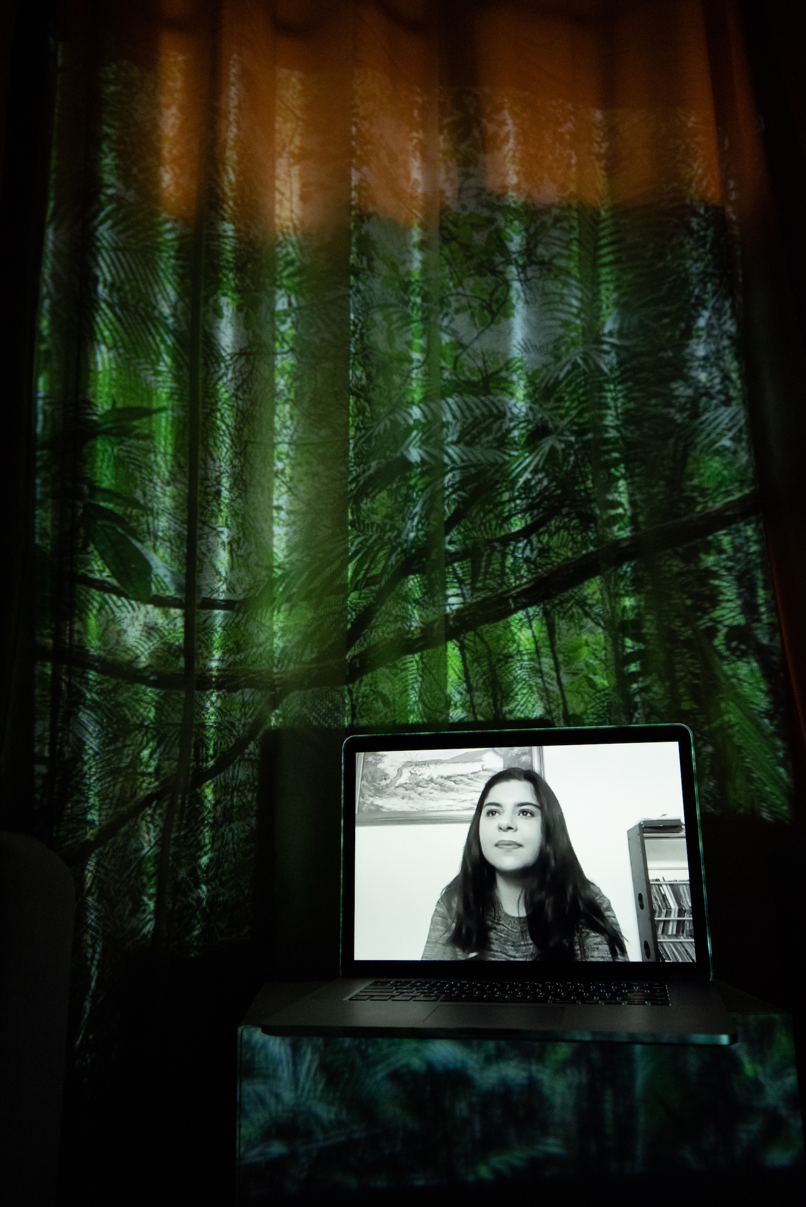 Sofía Hernández, Re-Earth Initiative Co-Founder, Fridays For Future Organizer. Projected Image: En la Selva, Lacandon Jungle, Mexico, December 2020.