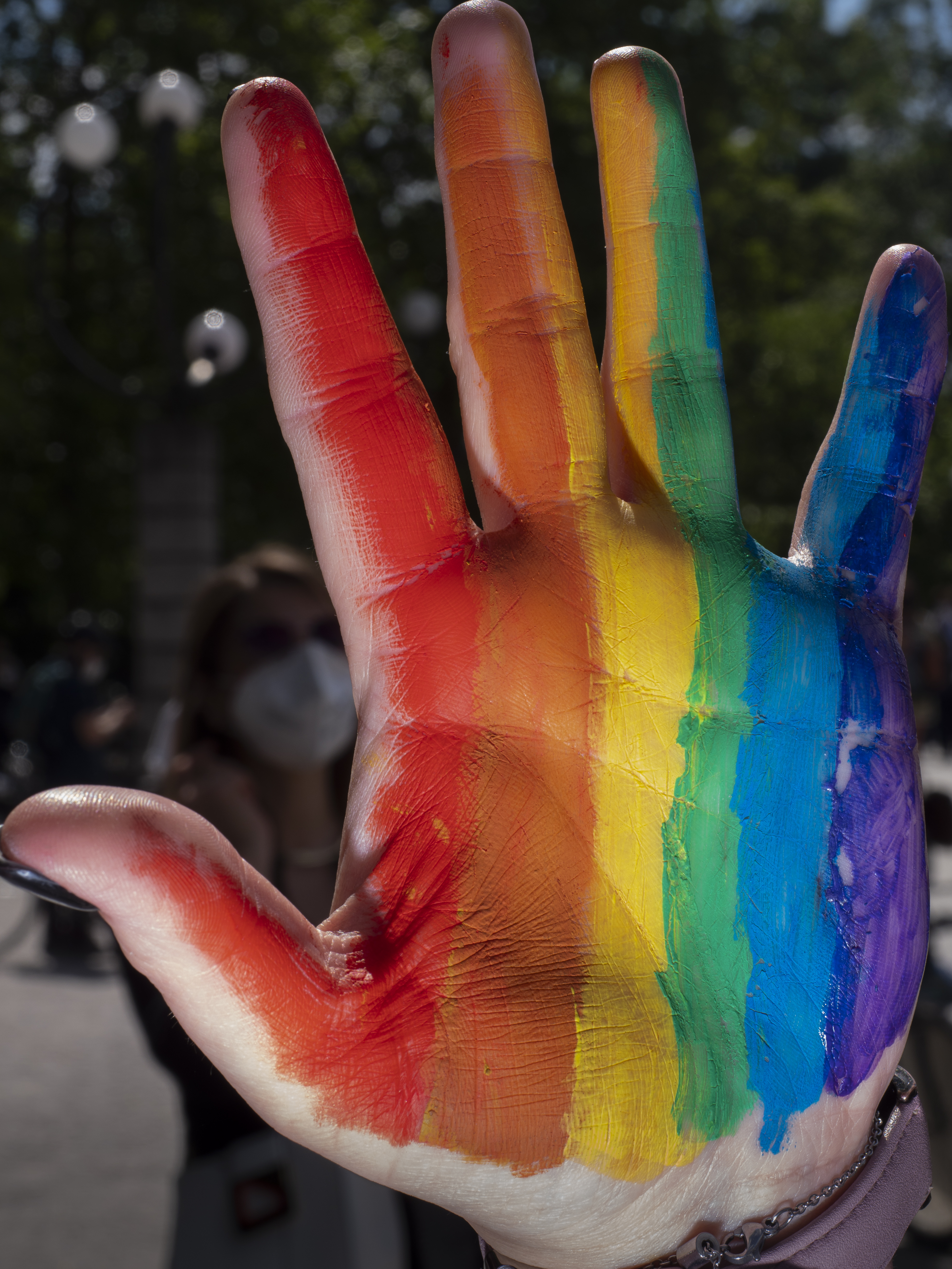 Mano rainbow alla manifestazione a Milano in supporto al ddl San, foto di Luca Santese, Marco P. Valli / Cesura