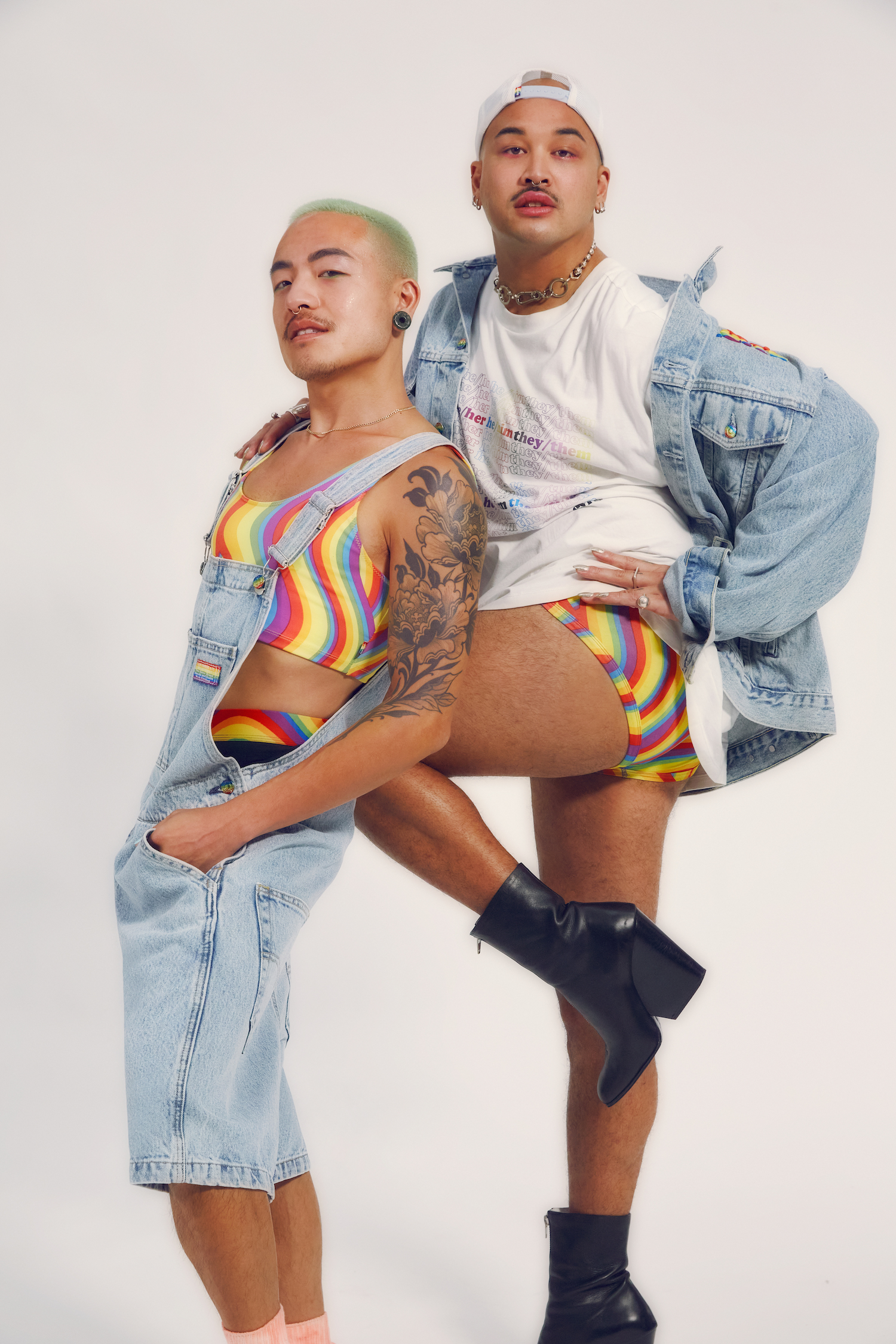 Two models posing in Levi's Pride campaign