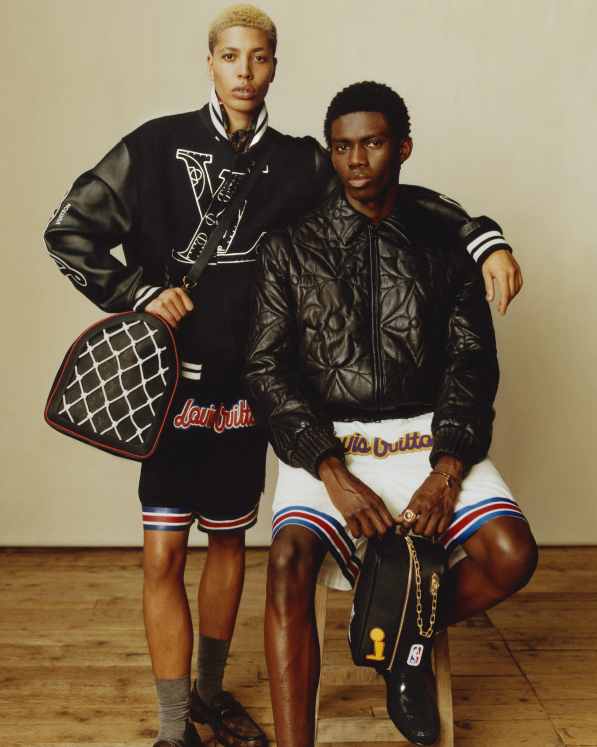 Kai Isaiah Jamal and Ottawa Kwami in Louis Vuitton NBA collection 