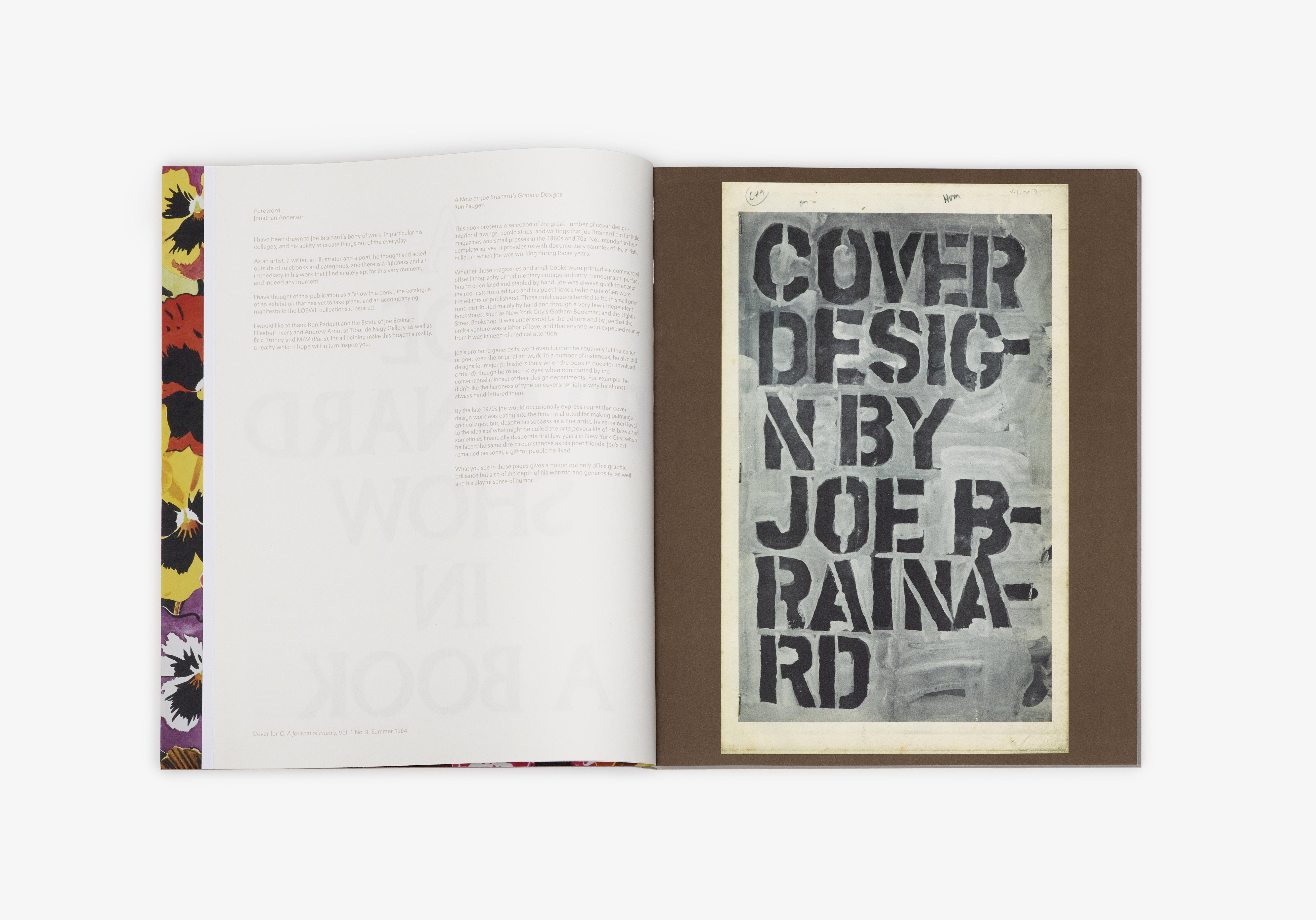 stampa cover design del libro di loewe Joe Brainard Show in a Book