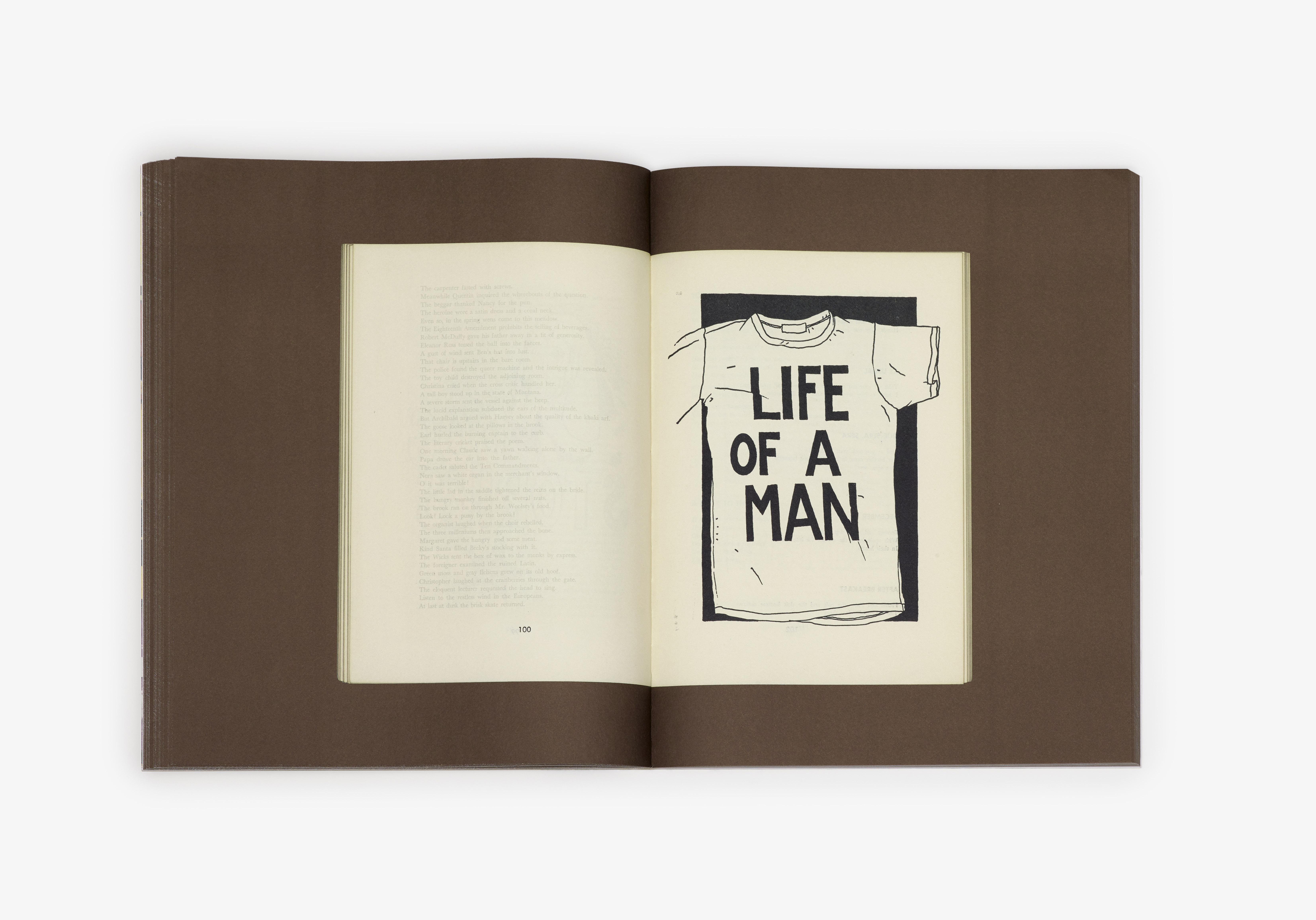 illustrazione tshirt life of a man di joe brainard dal libro di loewe A Joe Brainard Show in a Book