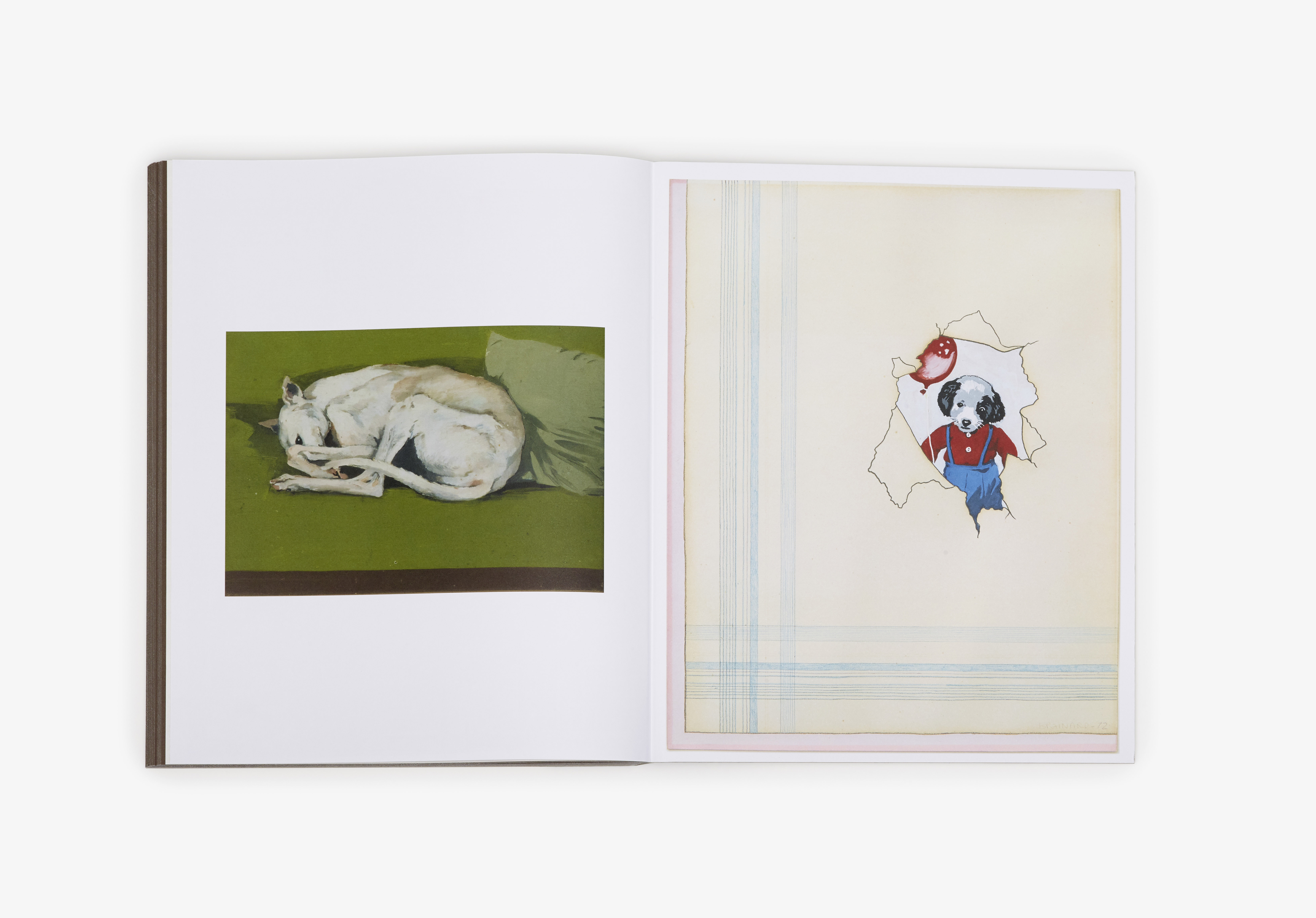 illustrazioni cane e tartan di joe brainard dal libro di loewe A Joe Brainard Show in a Book