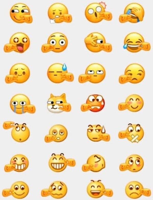 Emoji cubit dengan berbagai ekspresi