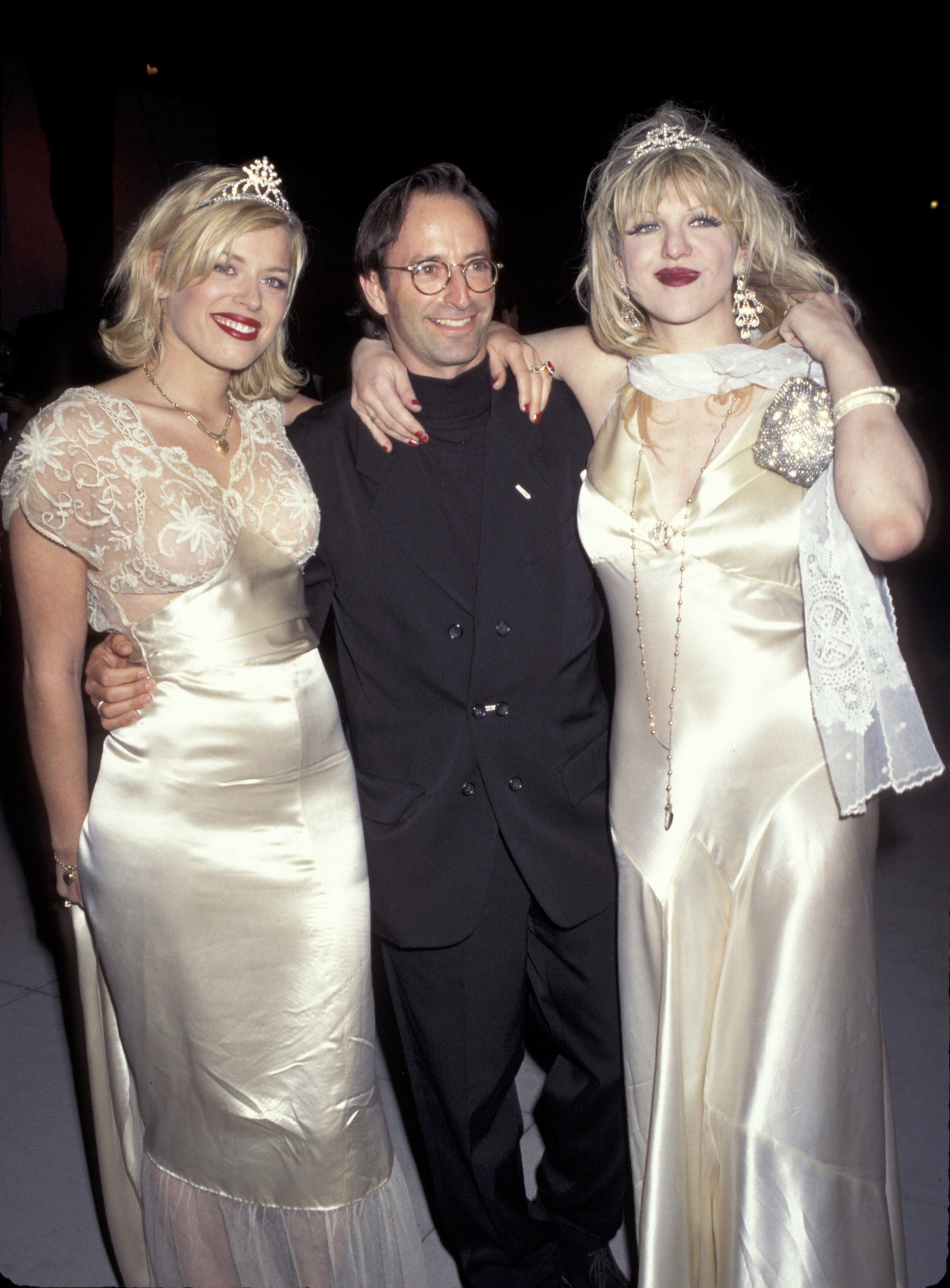 Amanda Decadent, Herb Ritts and Courtney Love during 1995 Vanity Fair Oscar Party - Arrivals at Morton's Restaurant in West Hollywood, California, United States.
