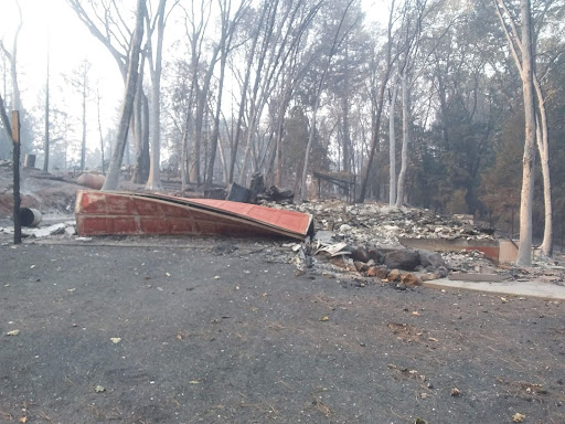 Photo of the aftermath of the Camp Fire wildfire in Paradise, California