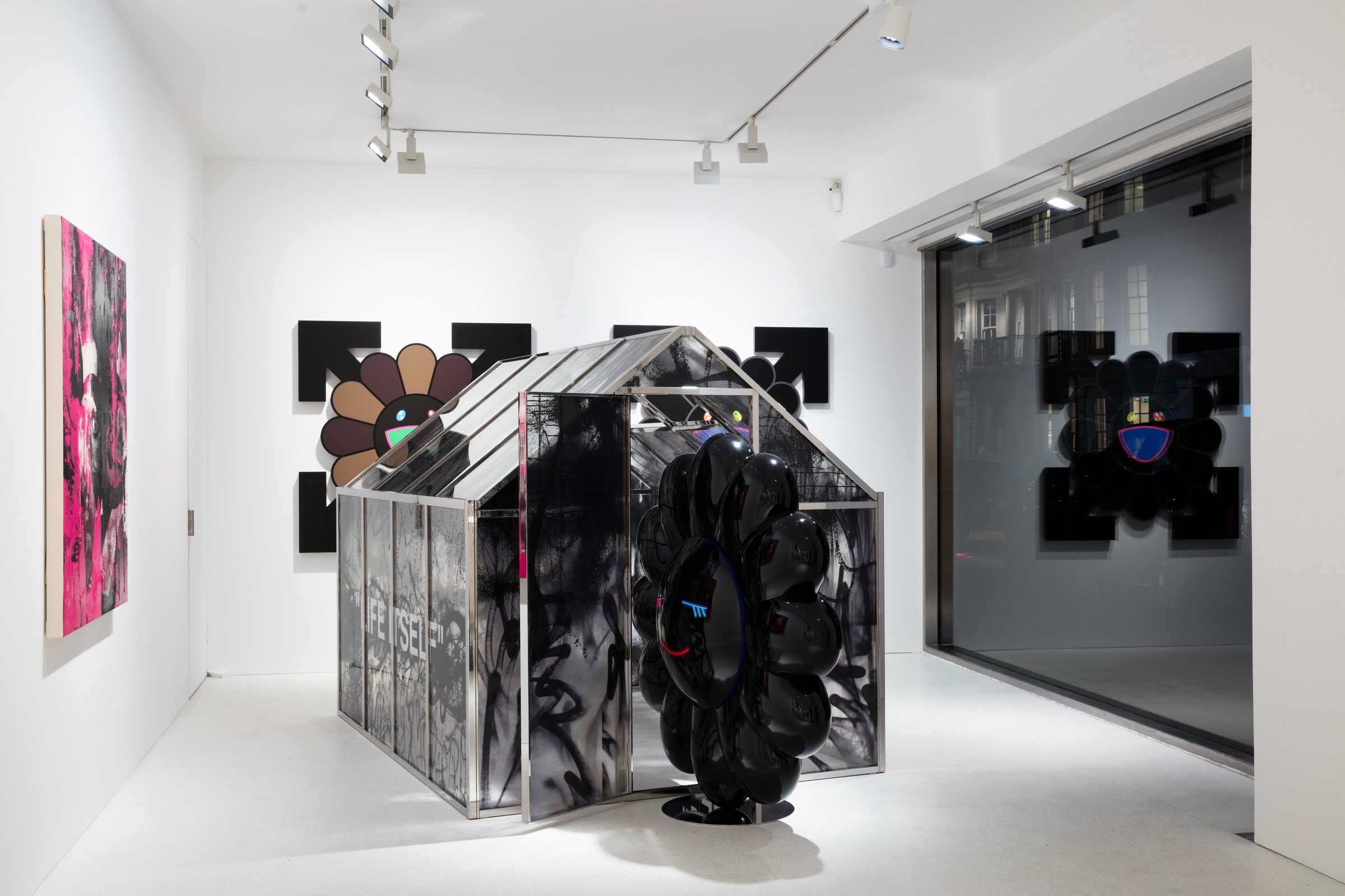 Installation view of Future History, Takashi Murakami and Virgil Abloh's exhibition at Gagosian