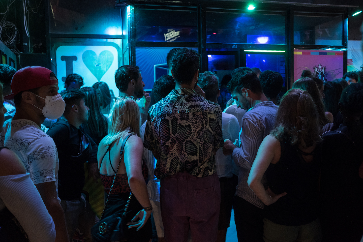 People wait to enter a club on July 10, 2021 in Paceville, Malta.