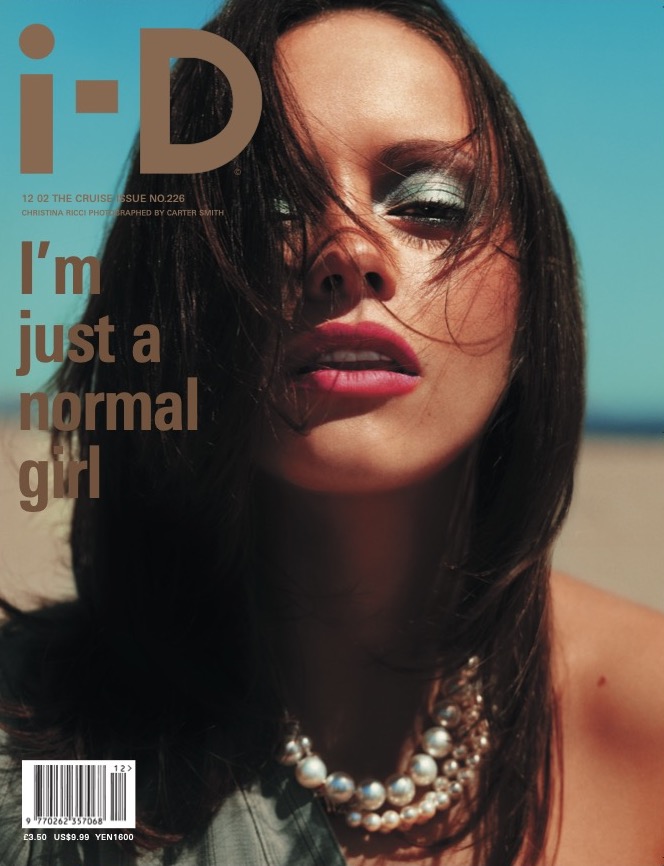 Christina Ricci on the cover of i-D's The Cruise Issue in 2002