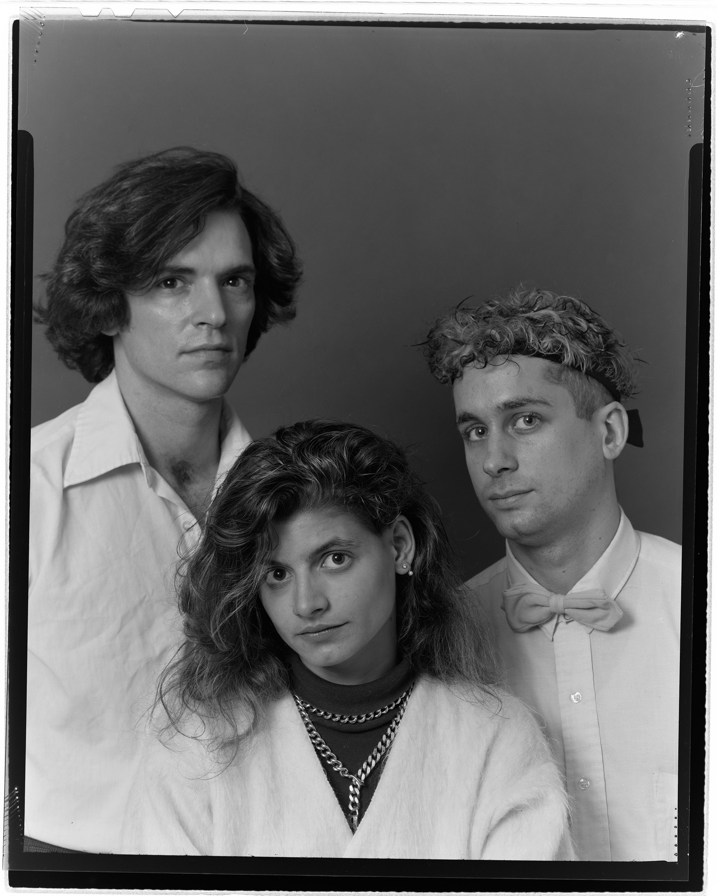 a black and white portrait of Michael Gormley, Jeannette Fanucci and Victor Mendolia of Limbo by tom warren