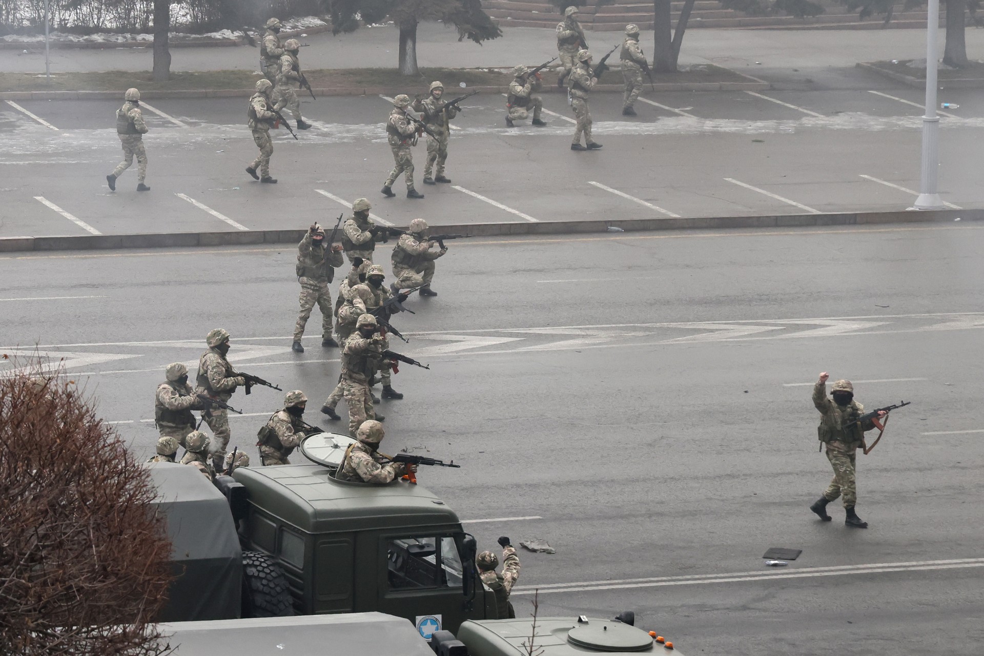 Security forces in Kazakhstan have responded to the protests. Photo: Valery SharifulinTASS via Getty Images