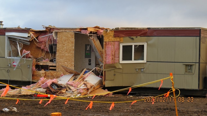 Image of the damage at Coastal Gaslink site courtesy of RCMP.